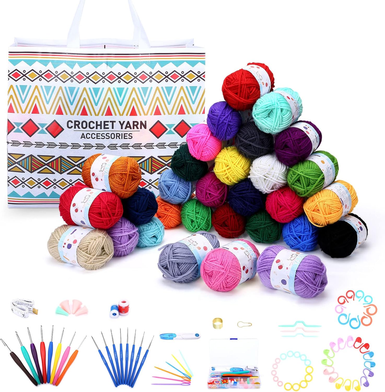 Best LIHAO 30 Color Knitting Yarn, Special Crochet Yarns with Crochet Hooks, Inn...