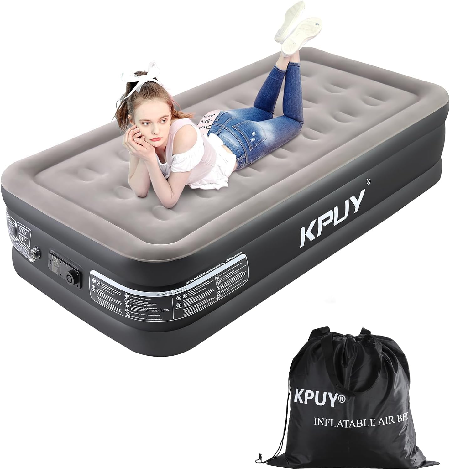Best KPUY Inflatable Mattress, Special Air Bed with Built-in Pump, Innovative Se...
