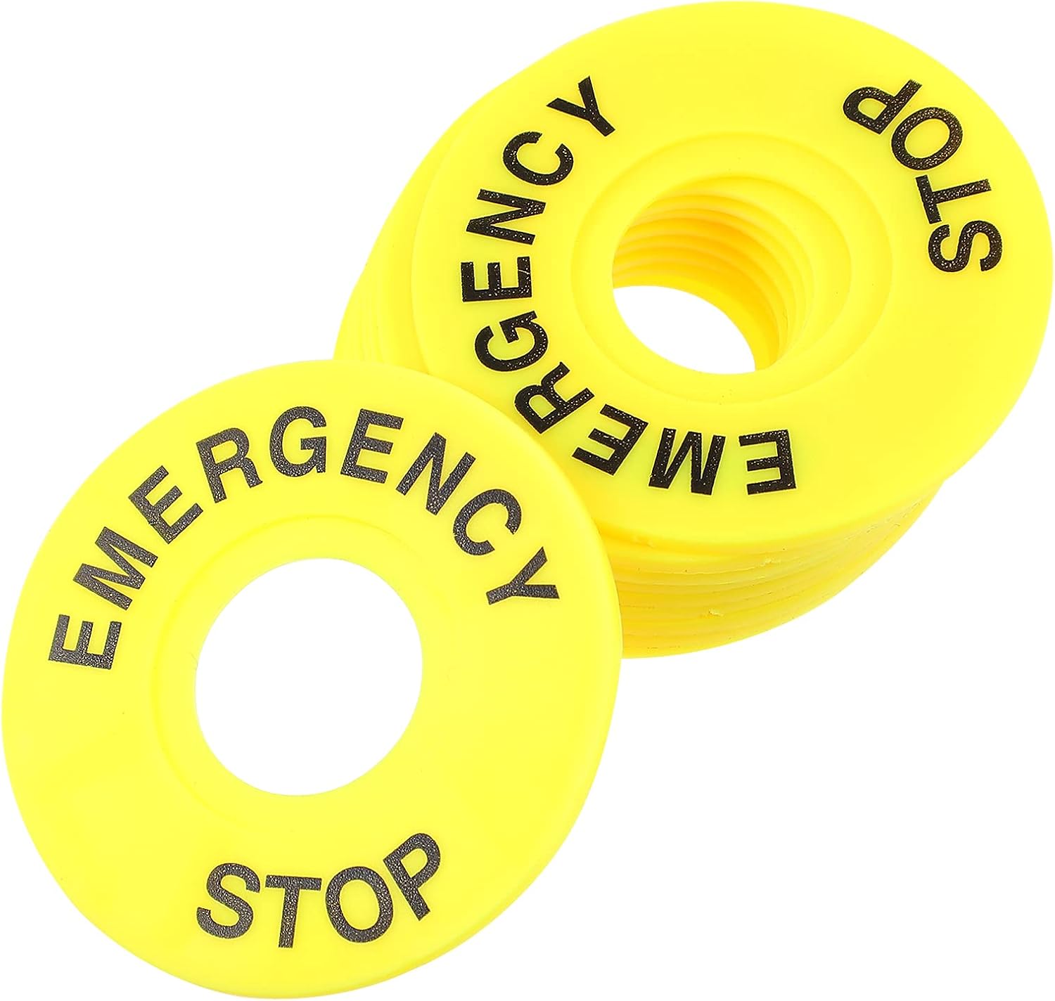 10Pcs Push Button Switch Emergency Stop Sign Durable Emergency Stop Ring, Durabl...
