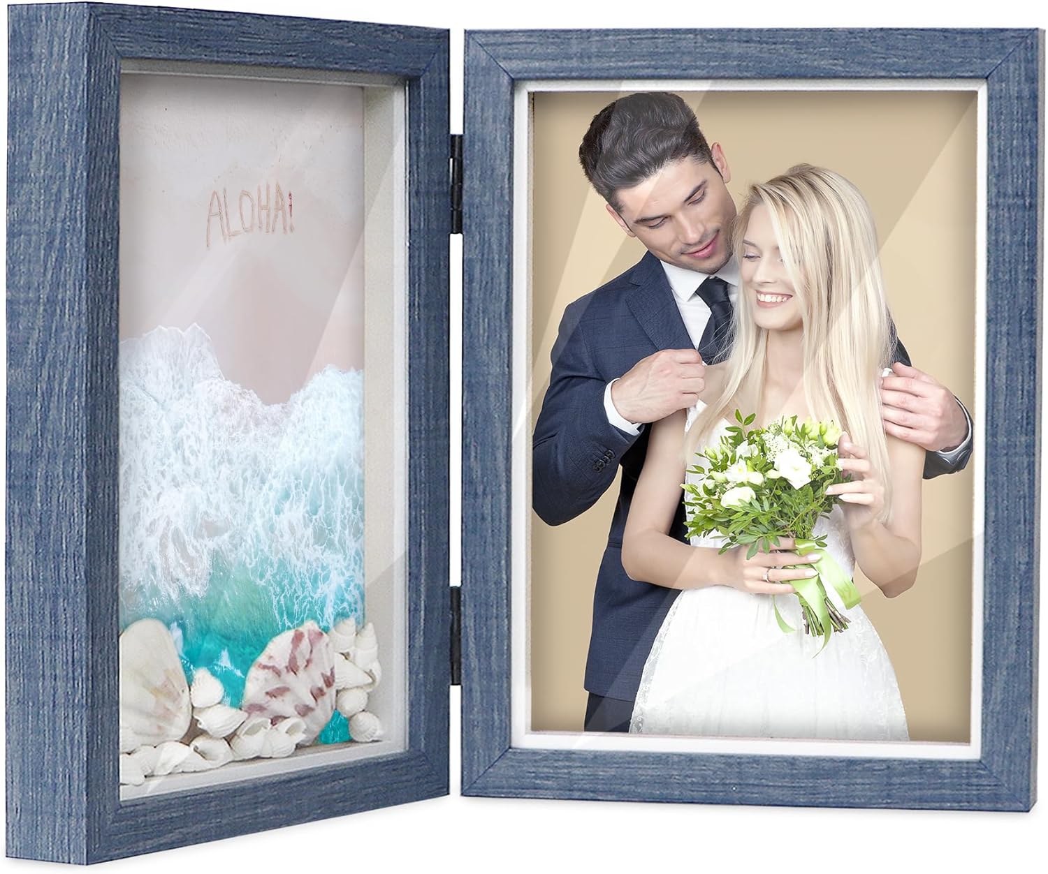 Best Shampsen Double Photo Frames, Special Hinged Picture Frame Small Shadow Box...