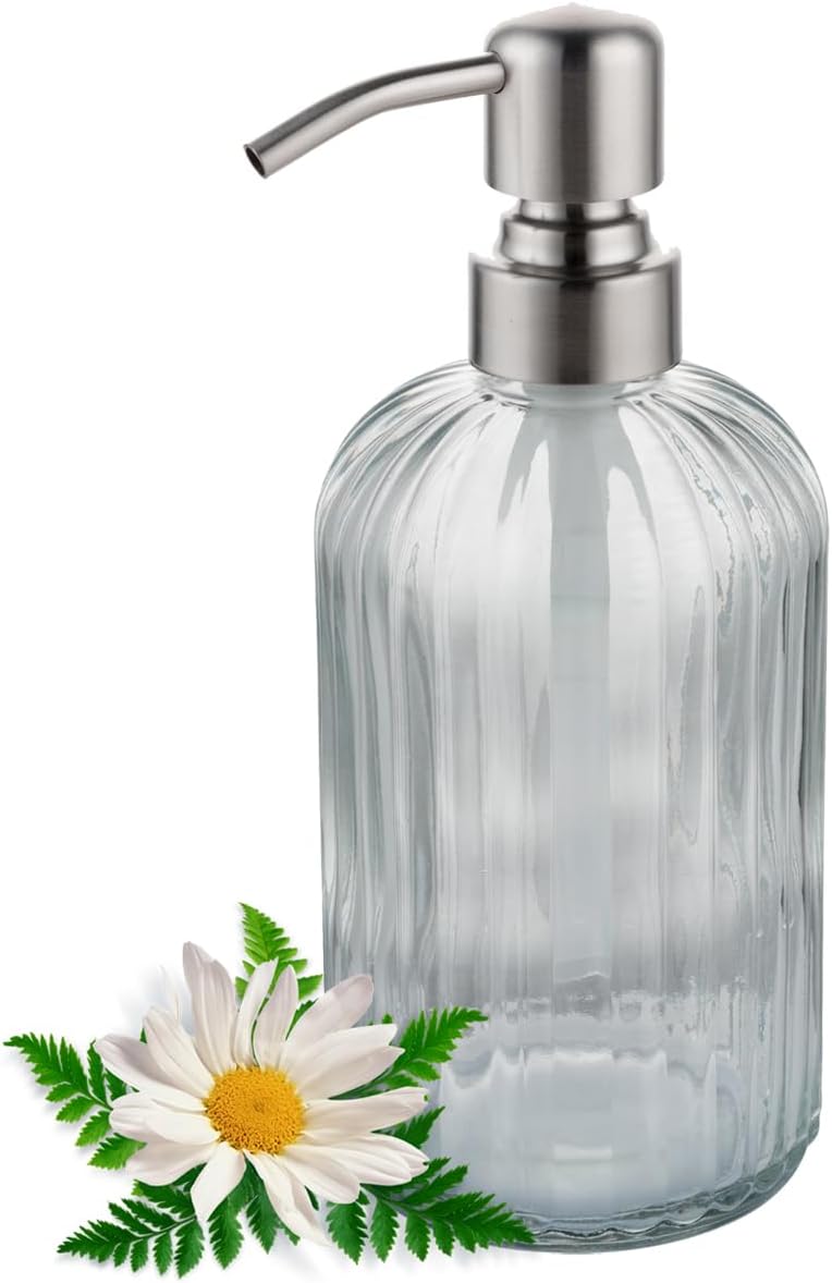 Best GULICA Glass Soap Dispenser, High-Quality Hand Soap Dispenser with Brushed...