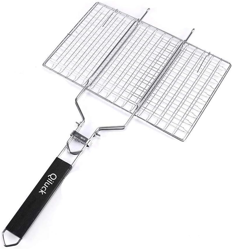 Best Qiluck Grilling Basket, Special Portable BBQ Grill Basket and Foldable Gril...