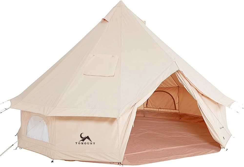 Best TOMOUNT 3m Bell Tent, Special Large Room Family Polycotton Yurt Tent with Z...