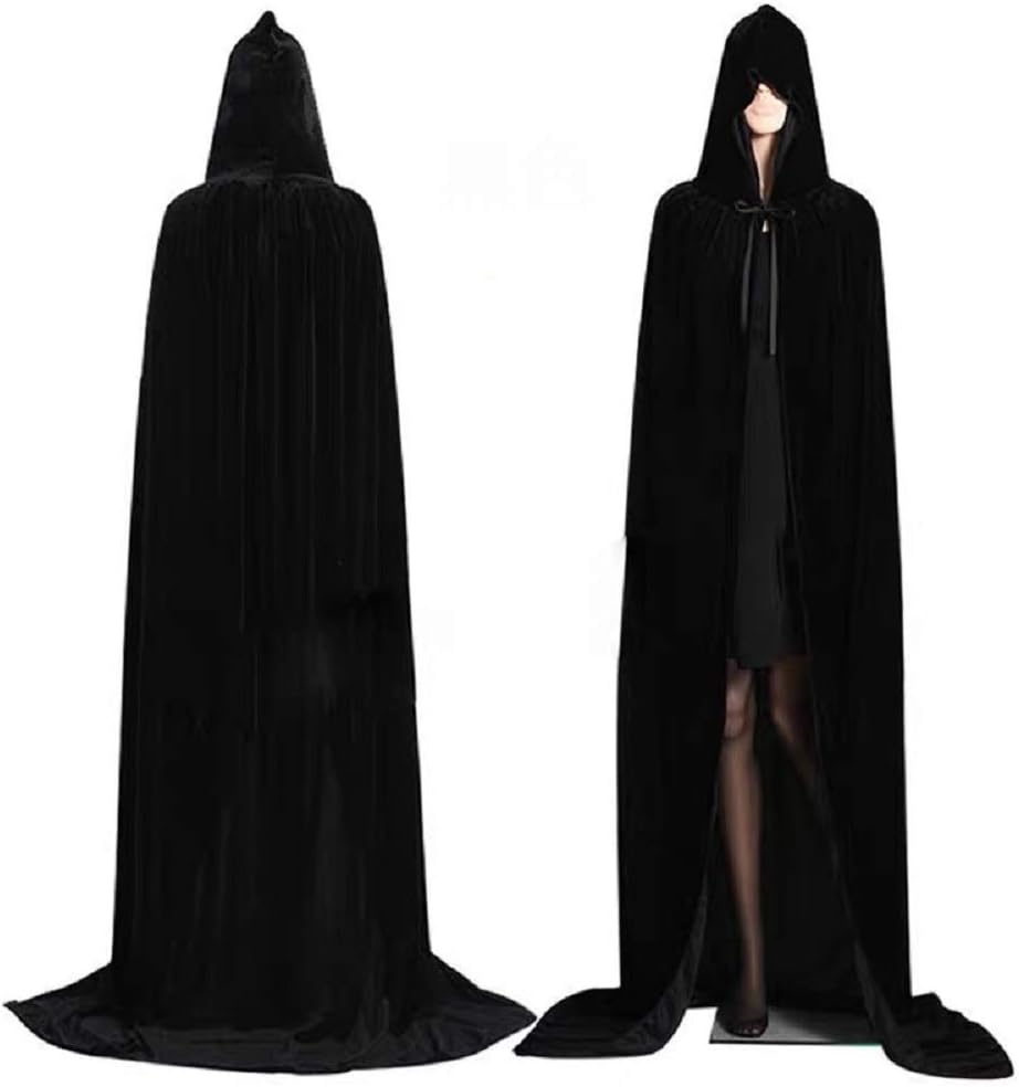 Best Generic Brands Full Length Robe, Special Black Hooded Robe for Velvet Cloak...