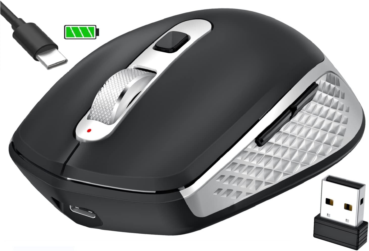 Best GALENMORO Bluetooth Mouse, Special Rechargeable Wireless Ergonomic Mouse, I...