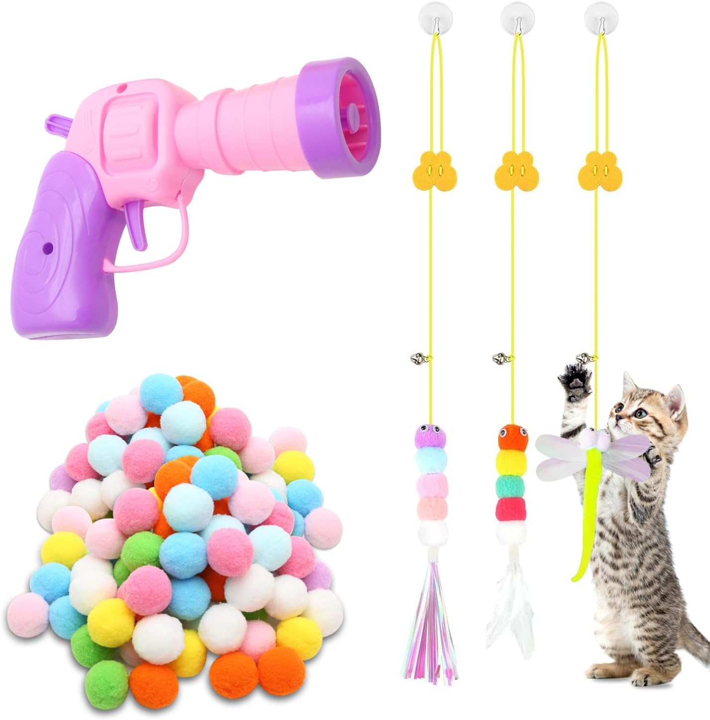 Best MAIXINNEW Cat Toy, Innovative Cat Toy Ball Launcher Gun Set, Special Plush...