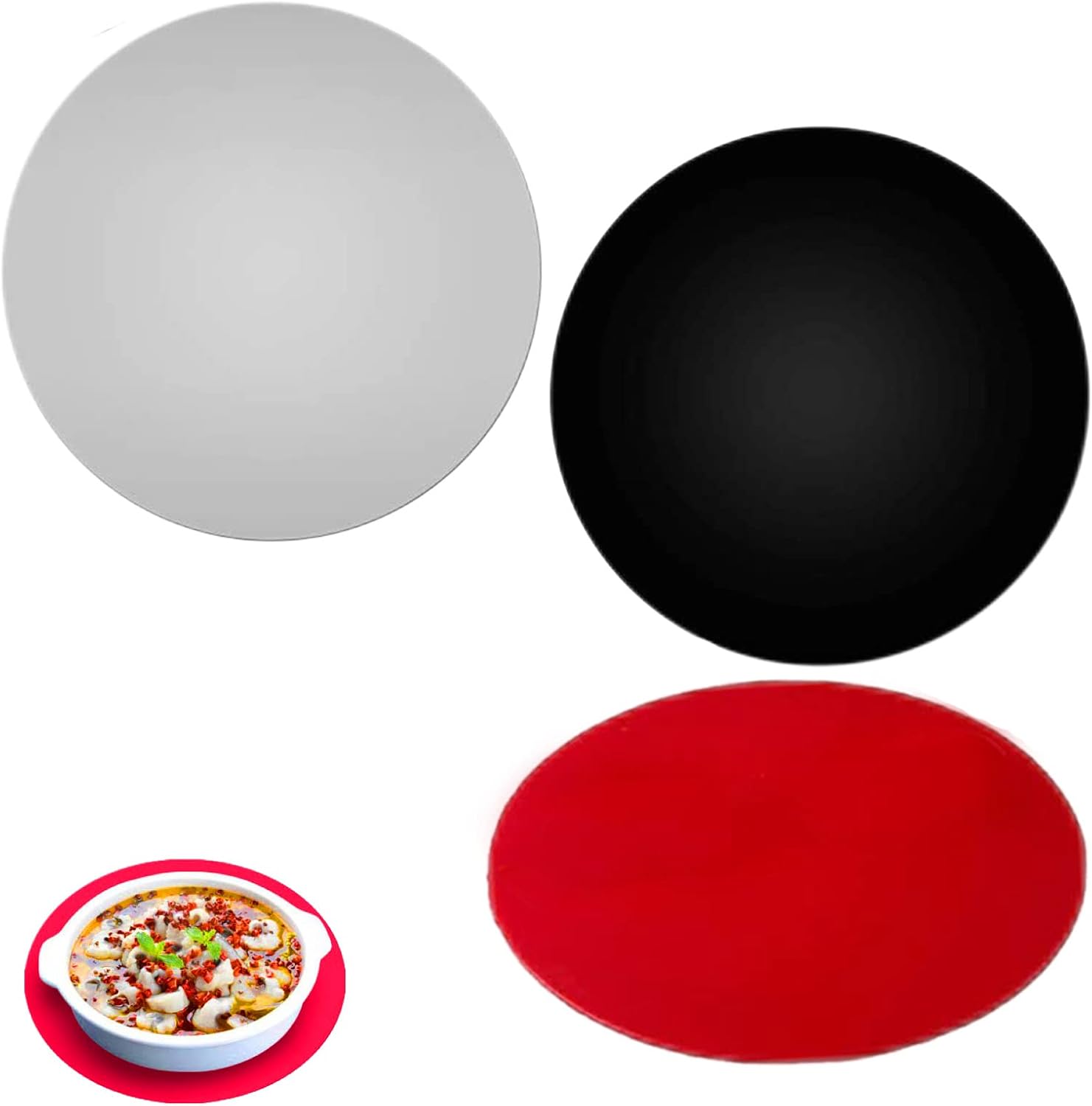 Best 3 Pcs Silicone Microwave Mat, Special Multipurpose Kitchen Heat Resistant M...