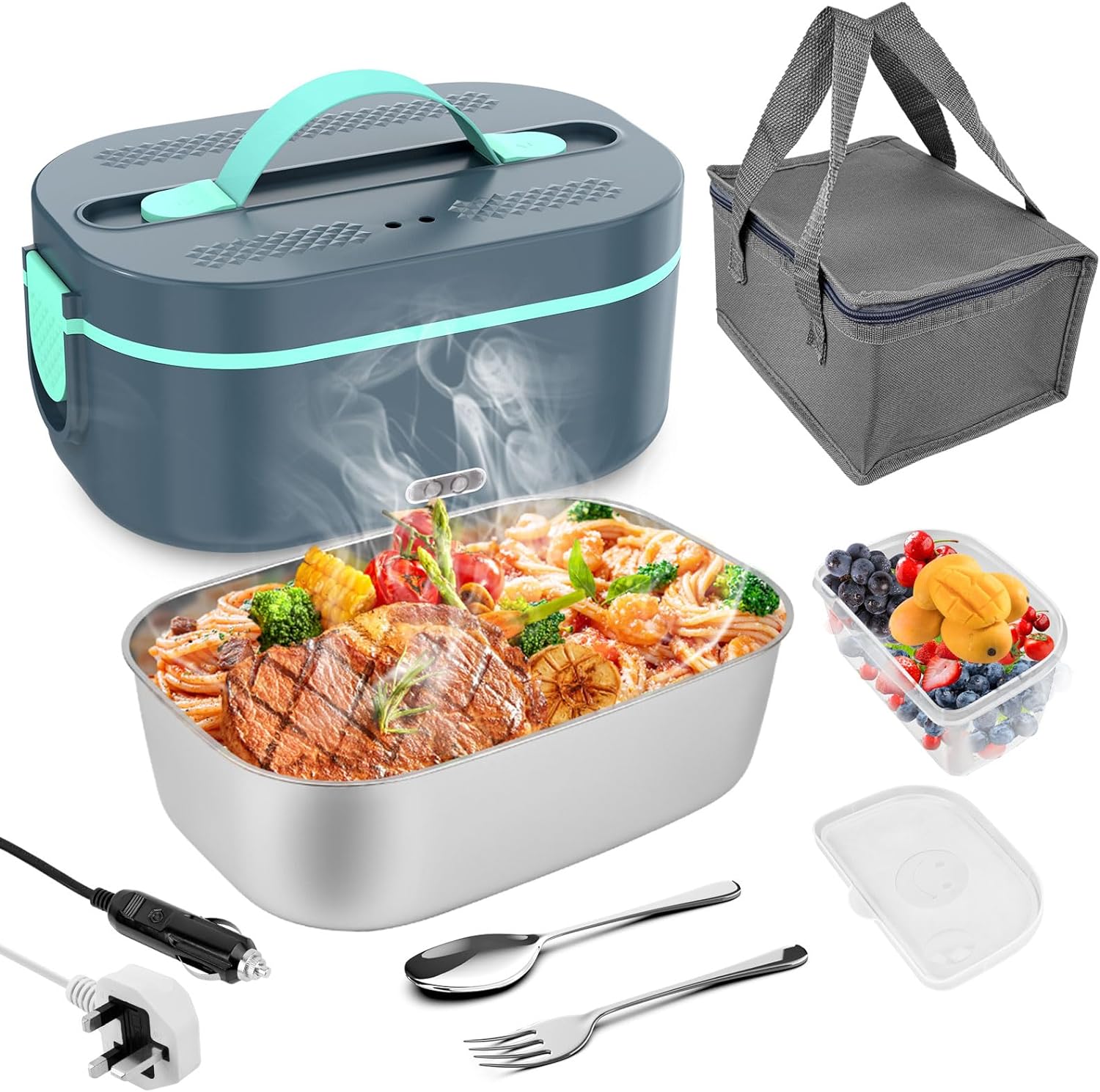 Best ERAY Electric Heated Lunch Box, Special Food Warmer Portable 5-in-1, Innova...