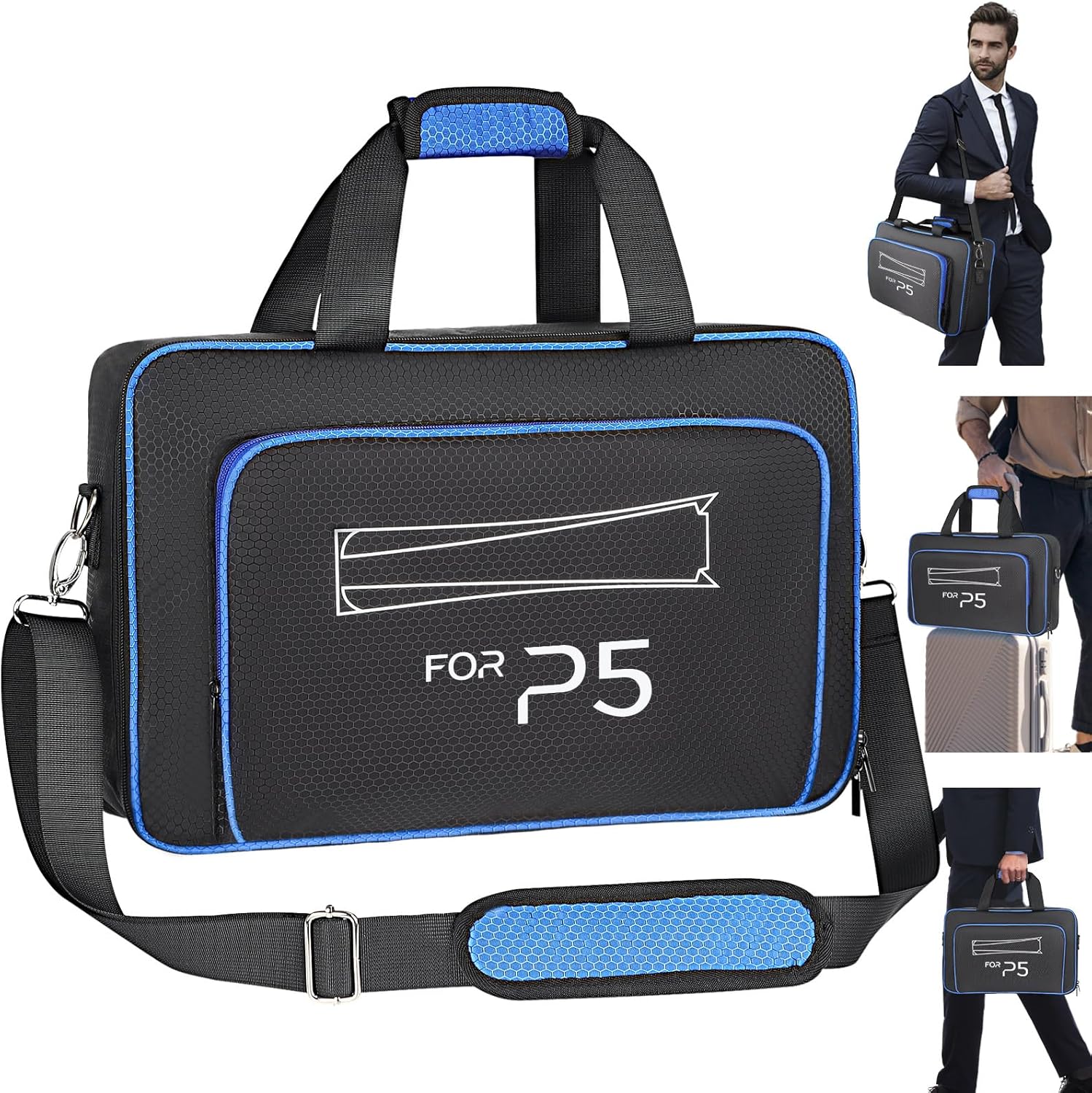 HUIJUTCHEN for PS5 Carrying Case, for PS5 Travel Case Compatible with PS5 Disc a...