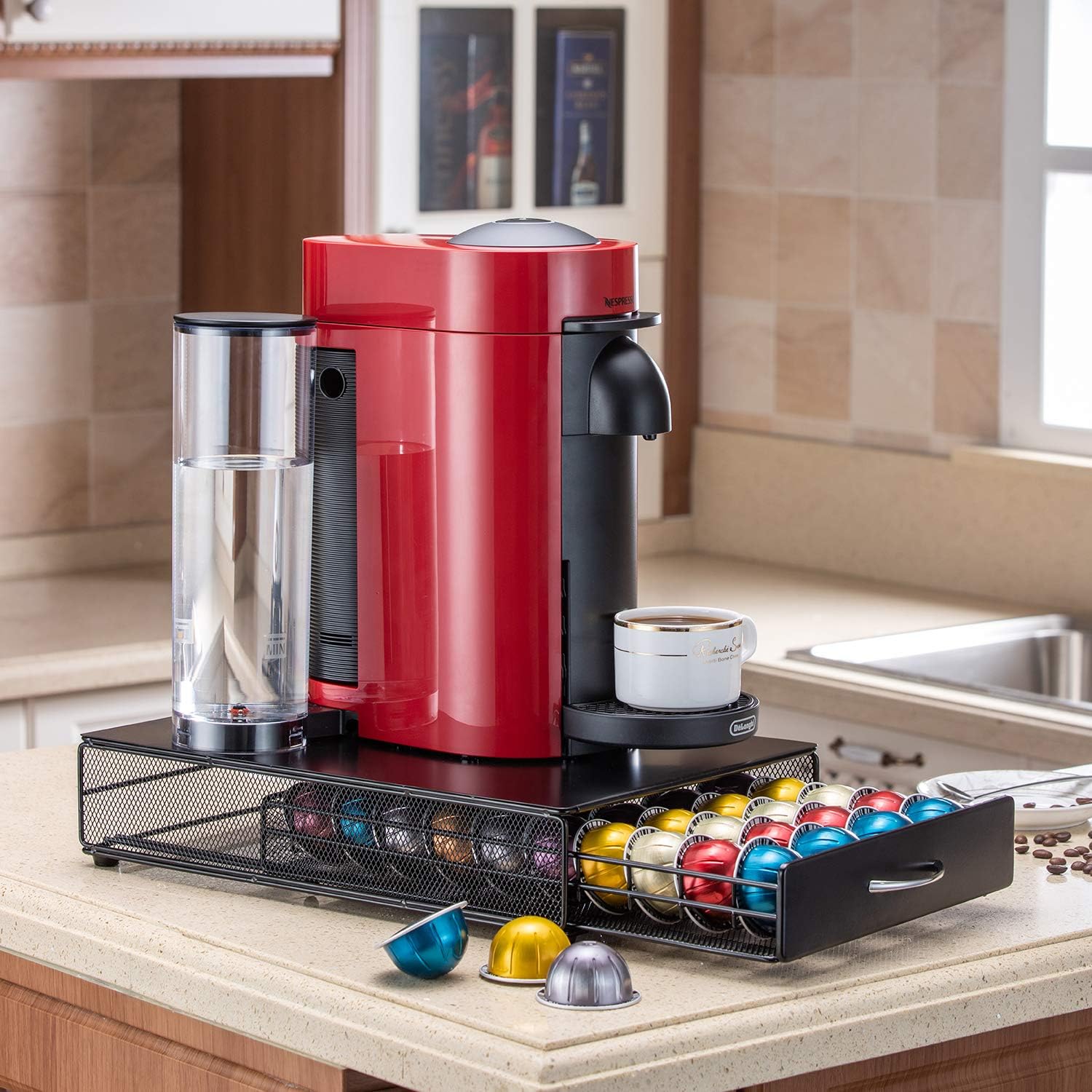High-Quality FlagShip Coffee Pod Holder, Special Stand Revolving Capsules Storag...