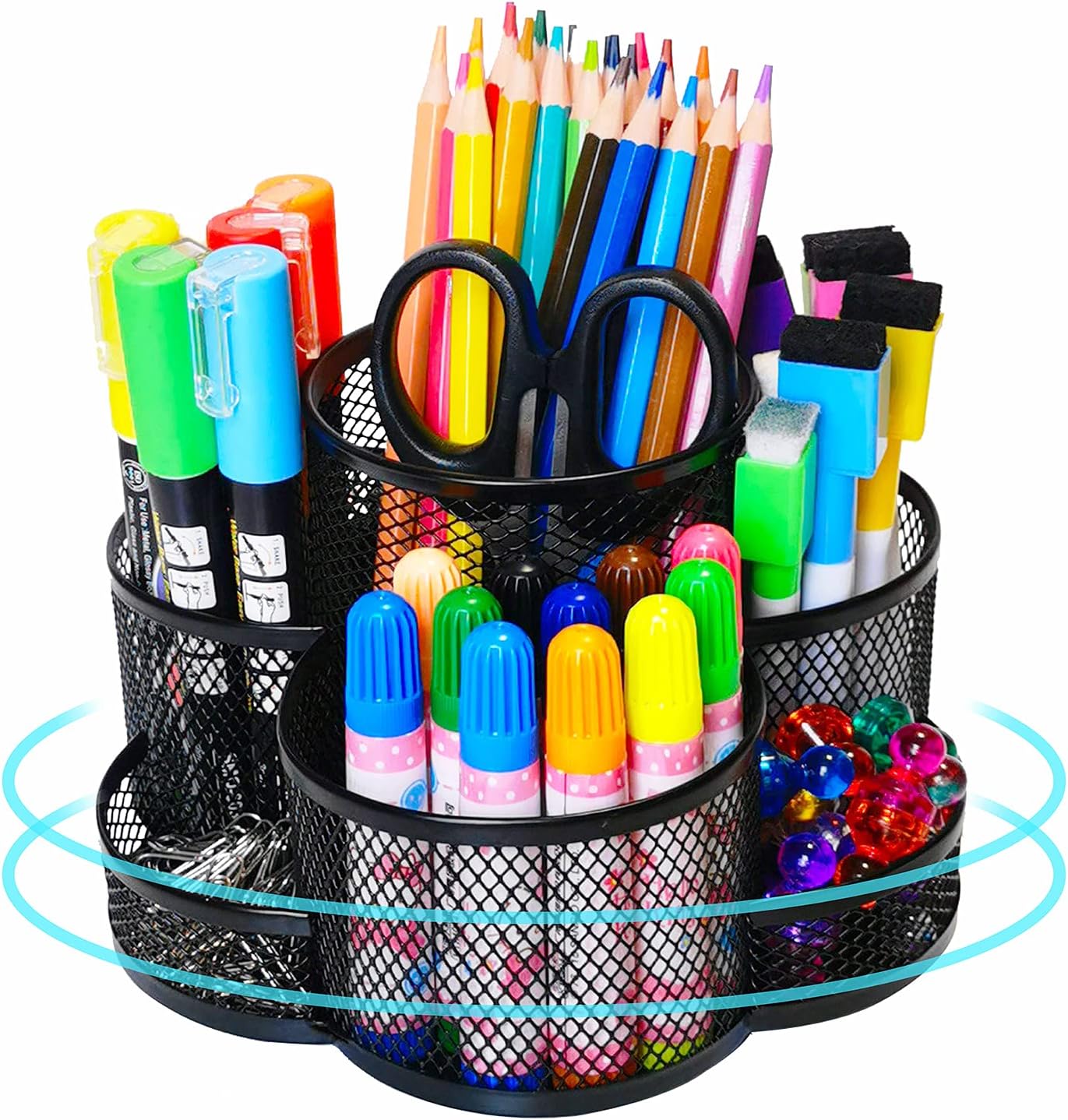 Best ANSSDO Rotating Pen Holder, Special Pencil Holder for Desk, Unique Desktop...
