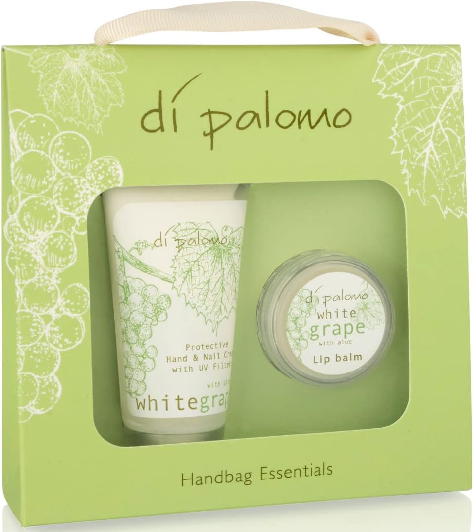 Di Palomo White Grape & Aloe Handbag Essentials Kit. Hand Cream & Lip Balm. Make...