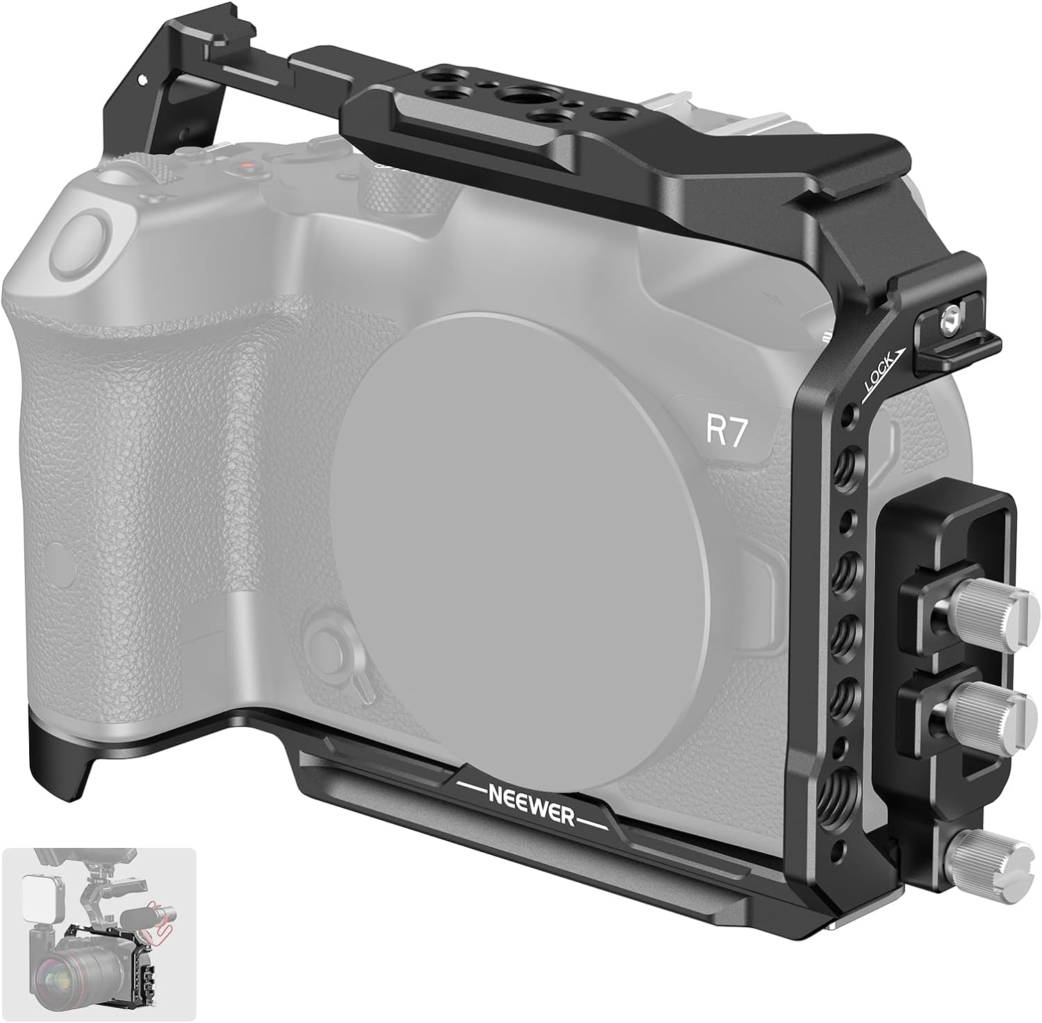 NEEWER R7 Camera Cage Compatible with Canon EOS R7, Aluminum Video Rig with HDMI...