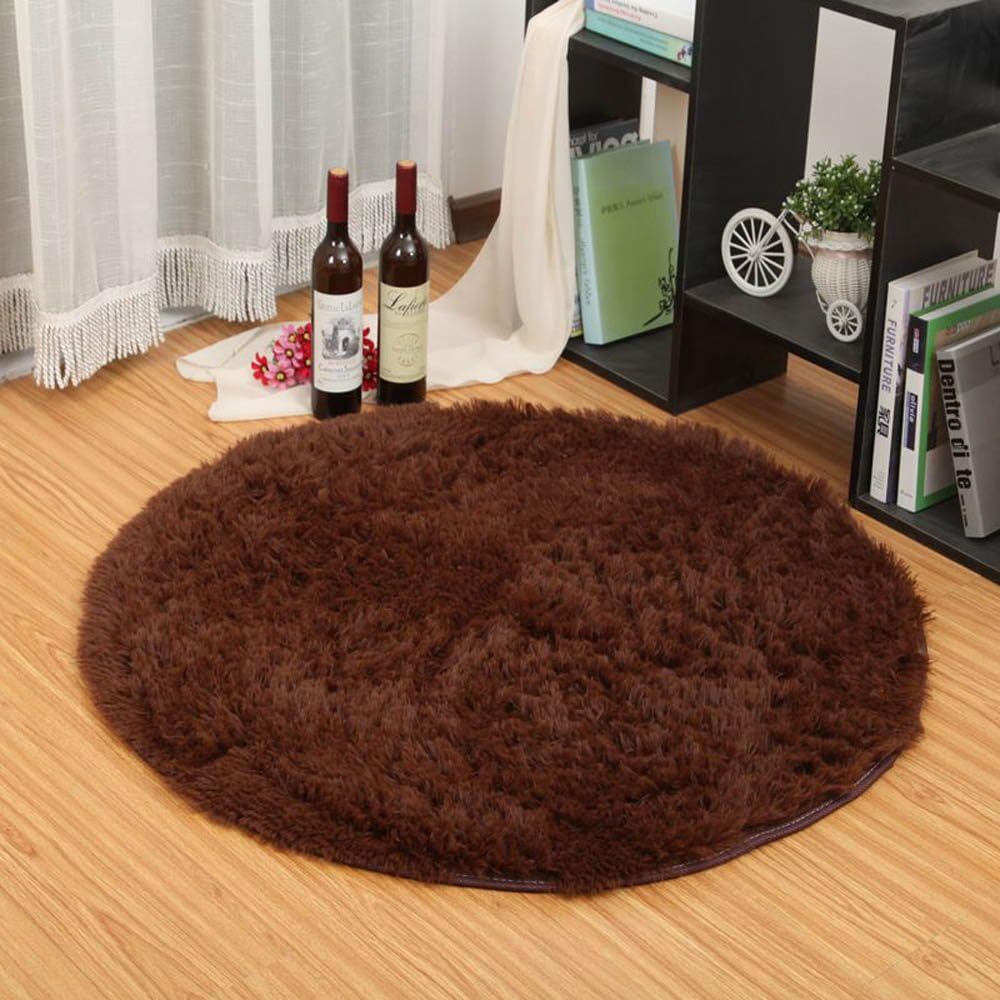 Best Eleoption Round Soft Shaggy Microfiber Area Rug, Special Anti-Skid Floor Ma...