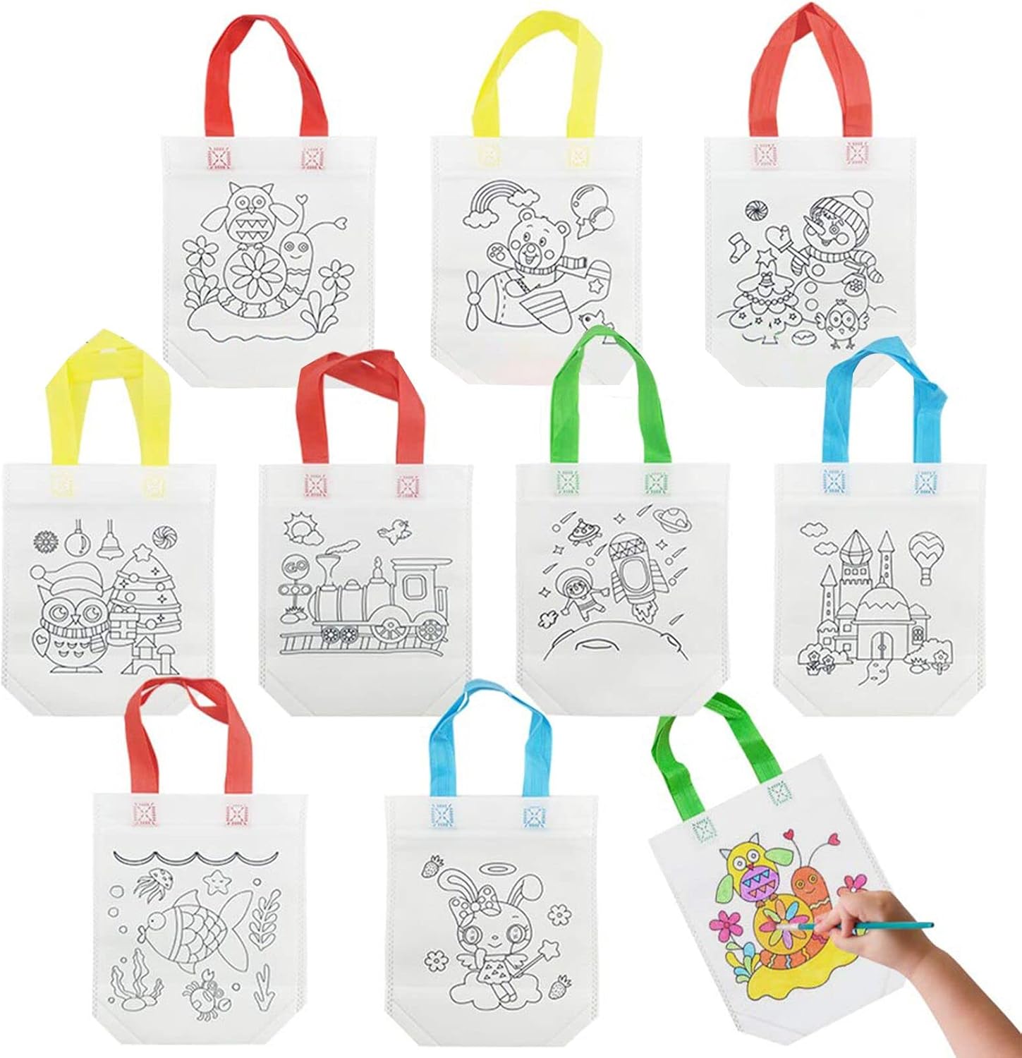 Best Sibosen Party Favor Bags, Special Eco Reusable Coloring Carnival Animal Art...