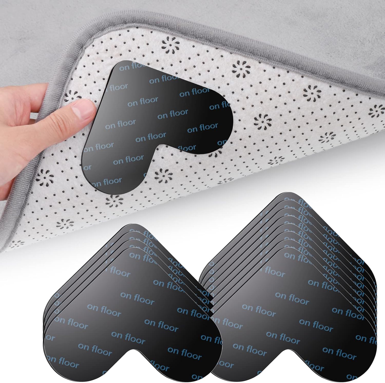 Special Hejo 12 Pcs Rug Gripper, Anti-Slip Carpet Grippers and Reusable Rug Grip...