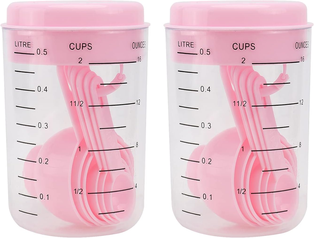 VILLCASE Measuring Jug and Spoon Set-Plastic Graduated Cups Baking Stuff Utensil...