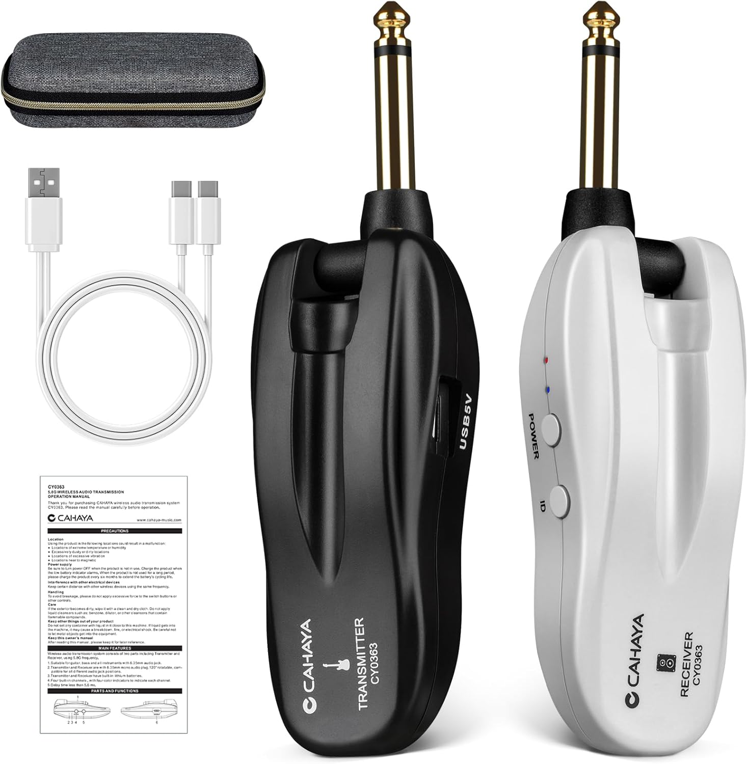 CAHAYA Guitar Wireless Transmitter Receiver: Audio Transmission System Kit - Sui...