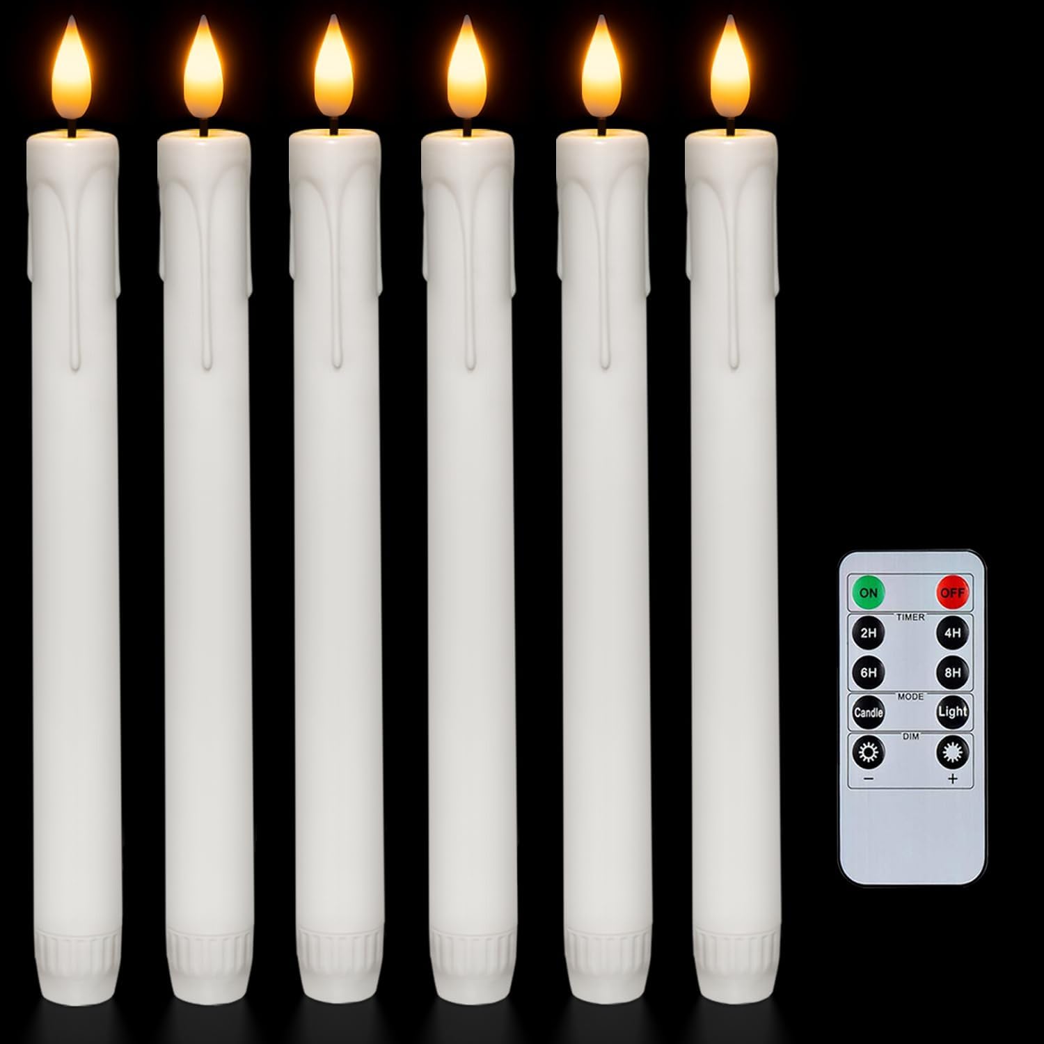 Homemory 6 Pcs Flameless Taper Candles with Remote...