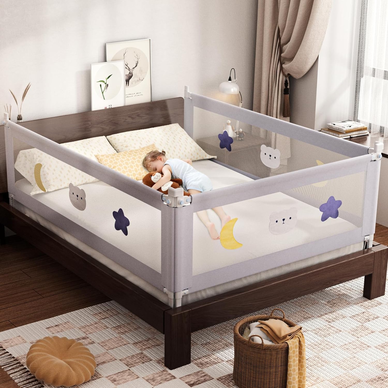 Best Toddler Bed Rail, Special Bed Rail for Toddlers with Double Child Lock, Inn...