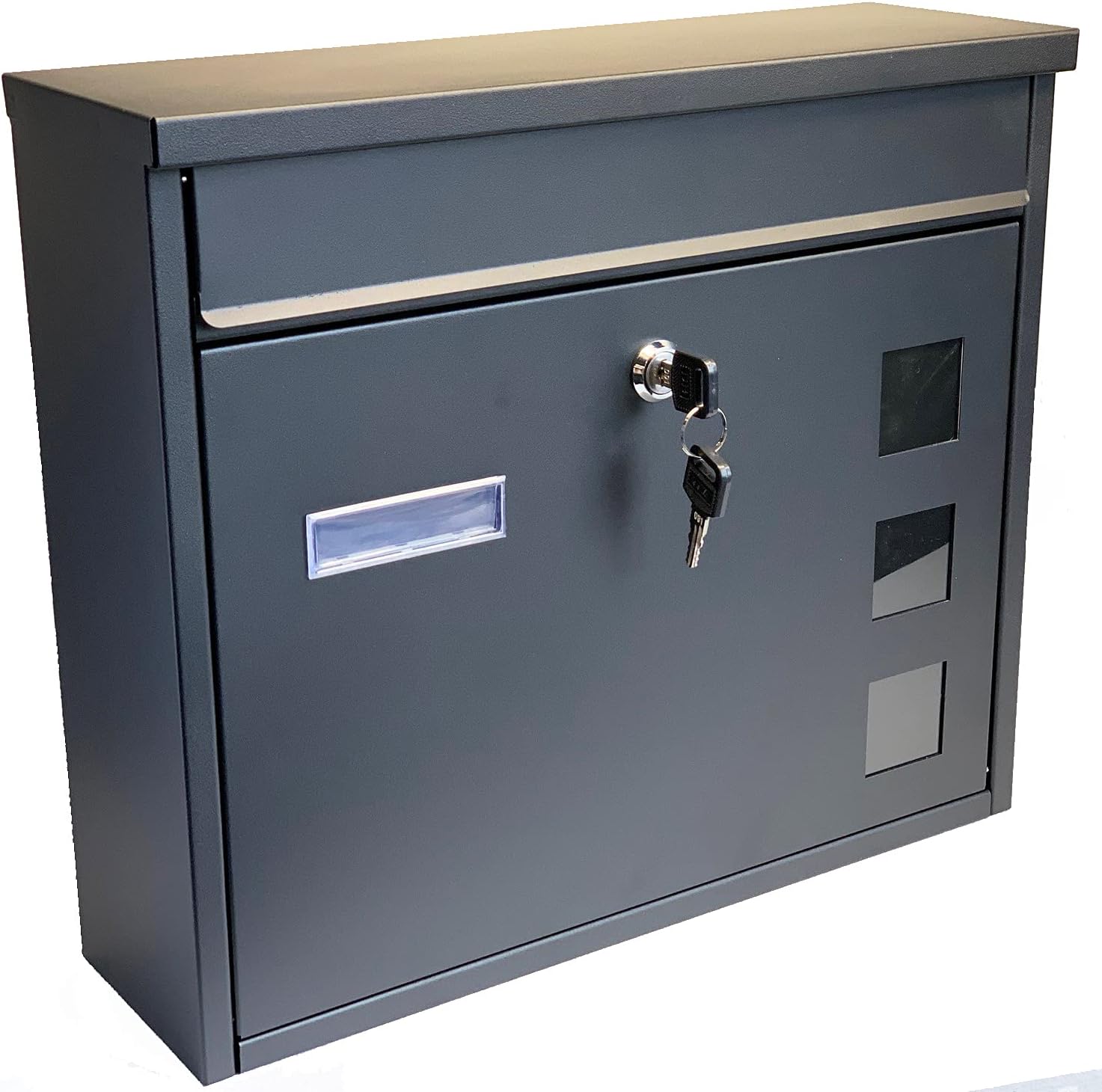 Buckingham 40106 Wall Mounted Large Steel Lockable Mail, Post, Letter Box, Weath...