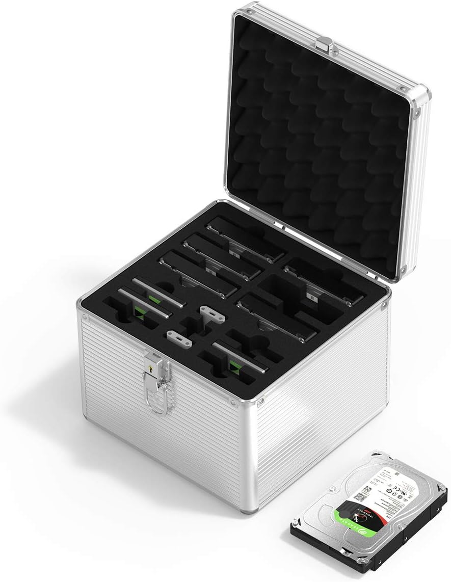 ORICO Hard Drive Case 15 Bay Aluminum Suitcase for Protect or Storage HDD SSD (6...