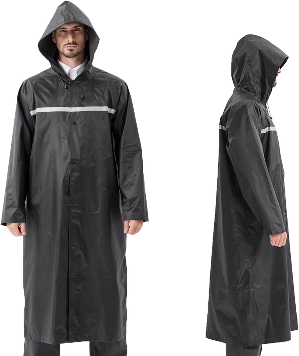 Pahajim Poncho Waterproof Adult Raincoat Long Waterproof Rain Jacket Reusable wi...