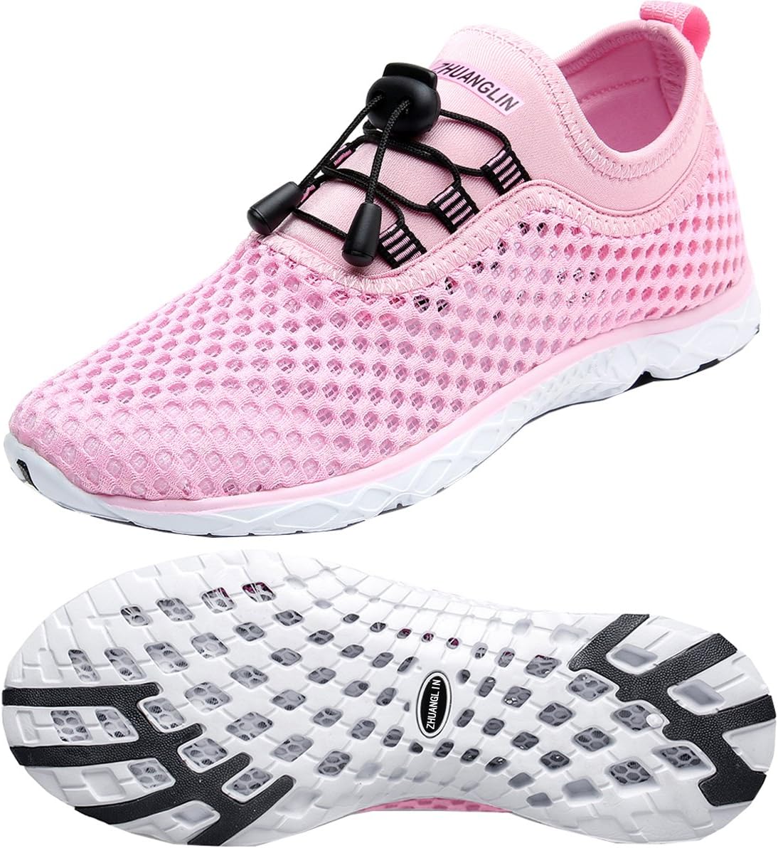 Zhuanglin Women's Quick Drying Aqua Water Shoes 6.5 A-pink
