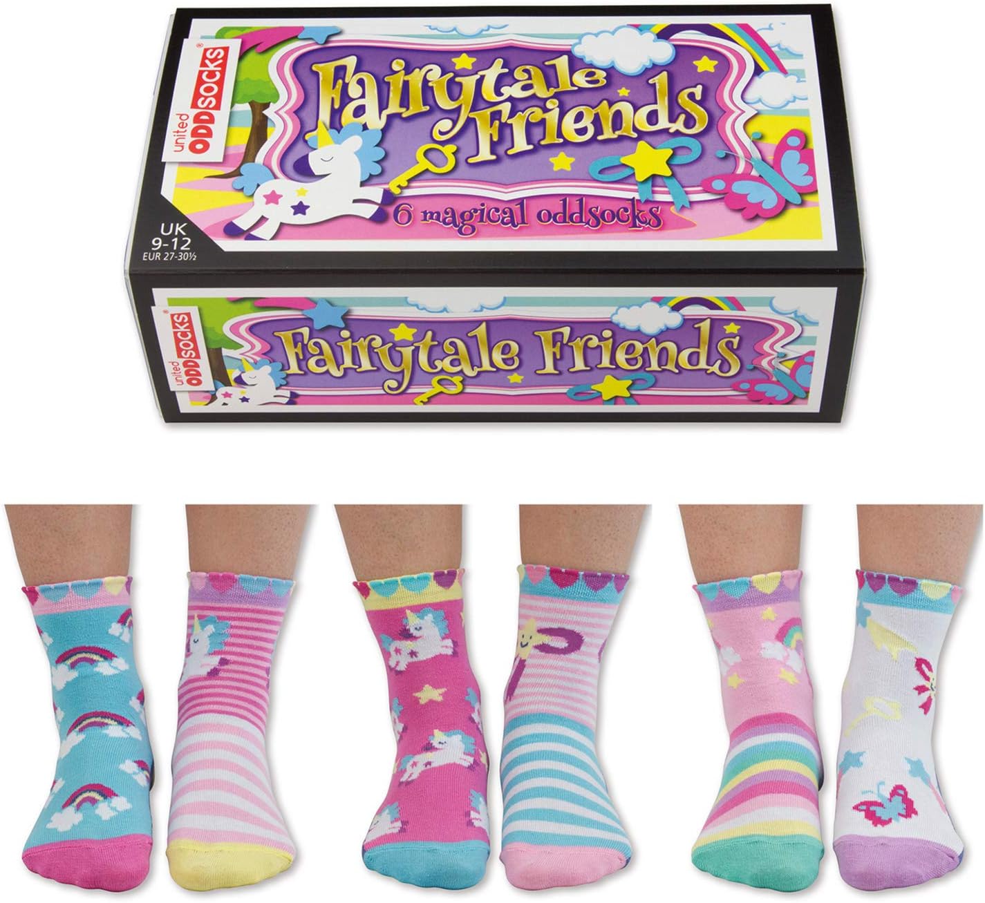 United Oddsocks - Pack of 6 Mix & Match Kids Socks, Novelty Socks for Kids 4-6 y...