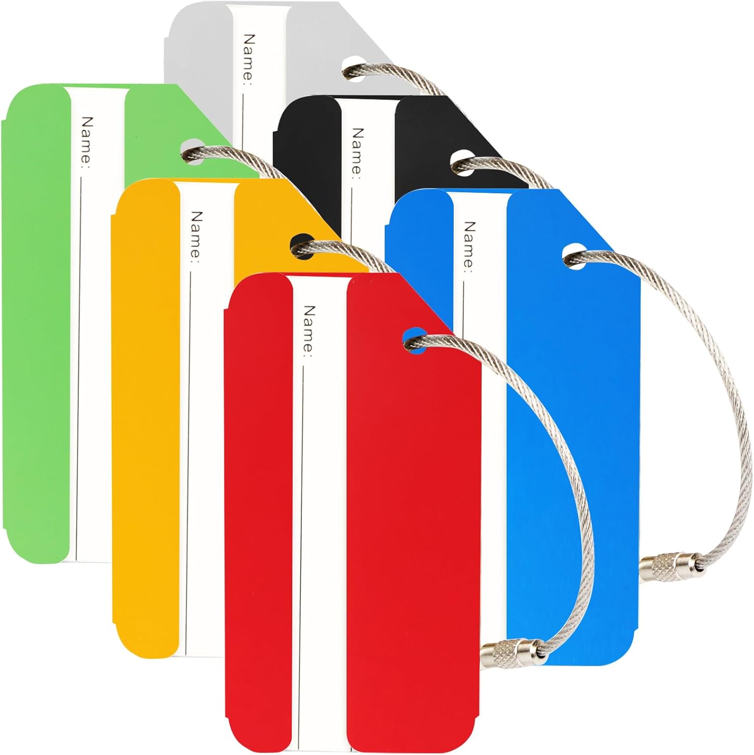 Luggage Tag, 6 Pack Luggage Tags for Suitcases with Name ID Card Travel Tags Lab...