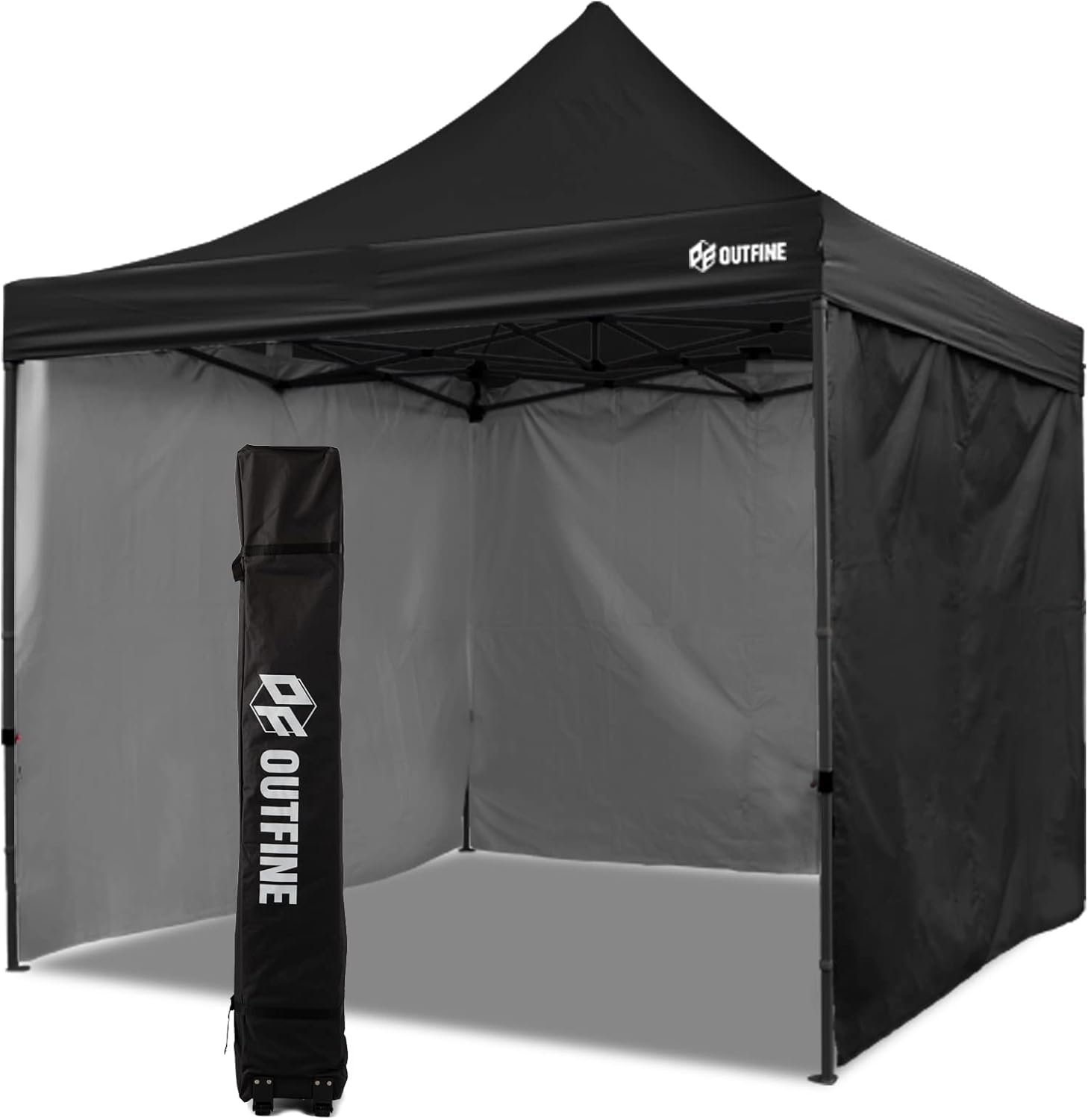 OUTFINE Heavy Duty Canopy 10x10 Pop Up Commercial Canopy Tent with 3 Side Walls...