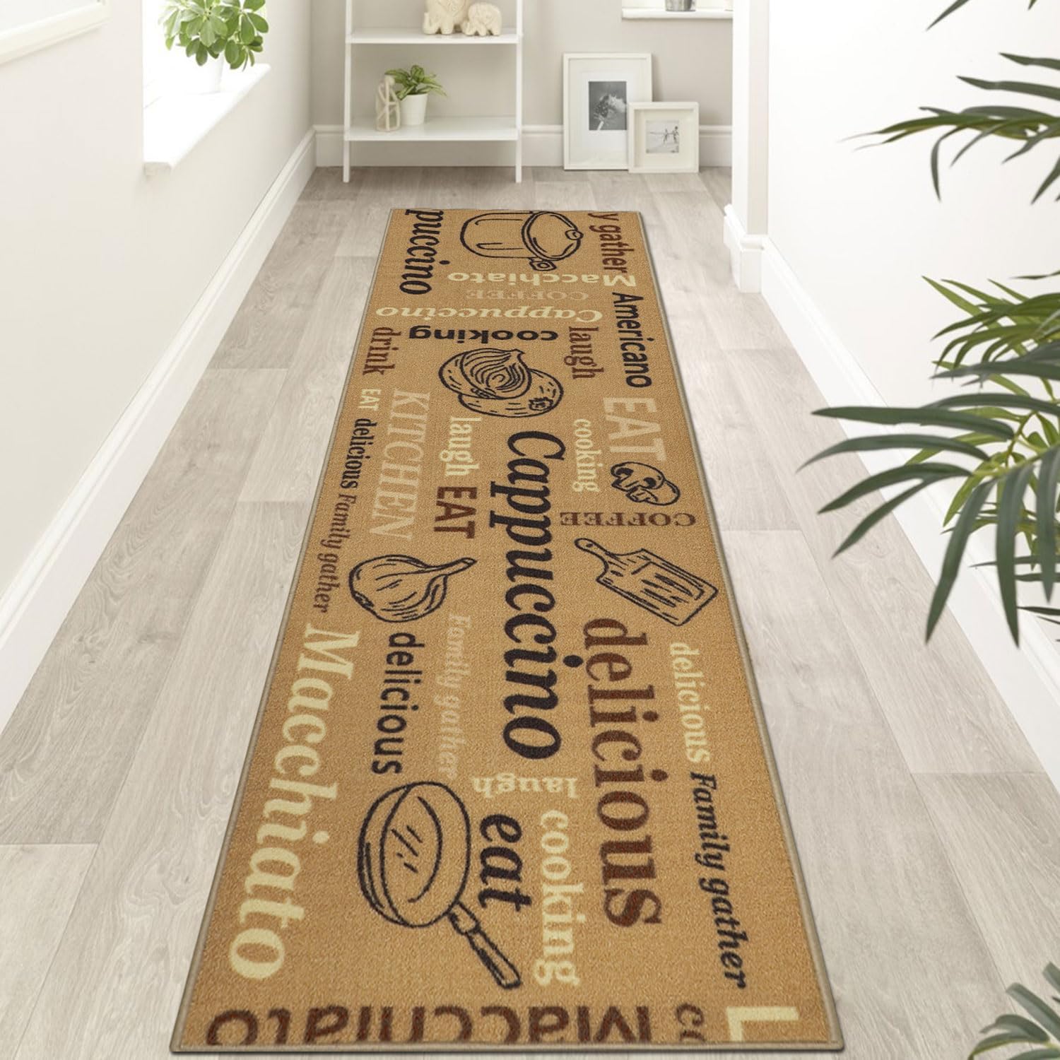 Homcomodar Runner Rug for Hallways 60x240cm Washable Kitchen Rugs Non Shedding F...