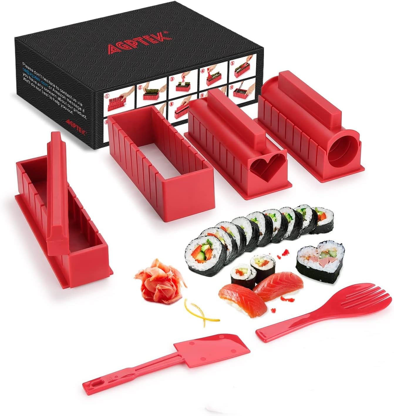 Best AGPTEK Sushi Making Kit, Special Sushi Maker Complete with Premium Sushi Kn...