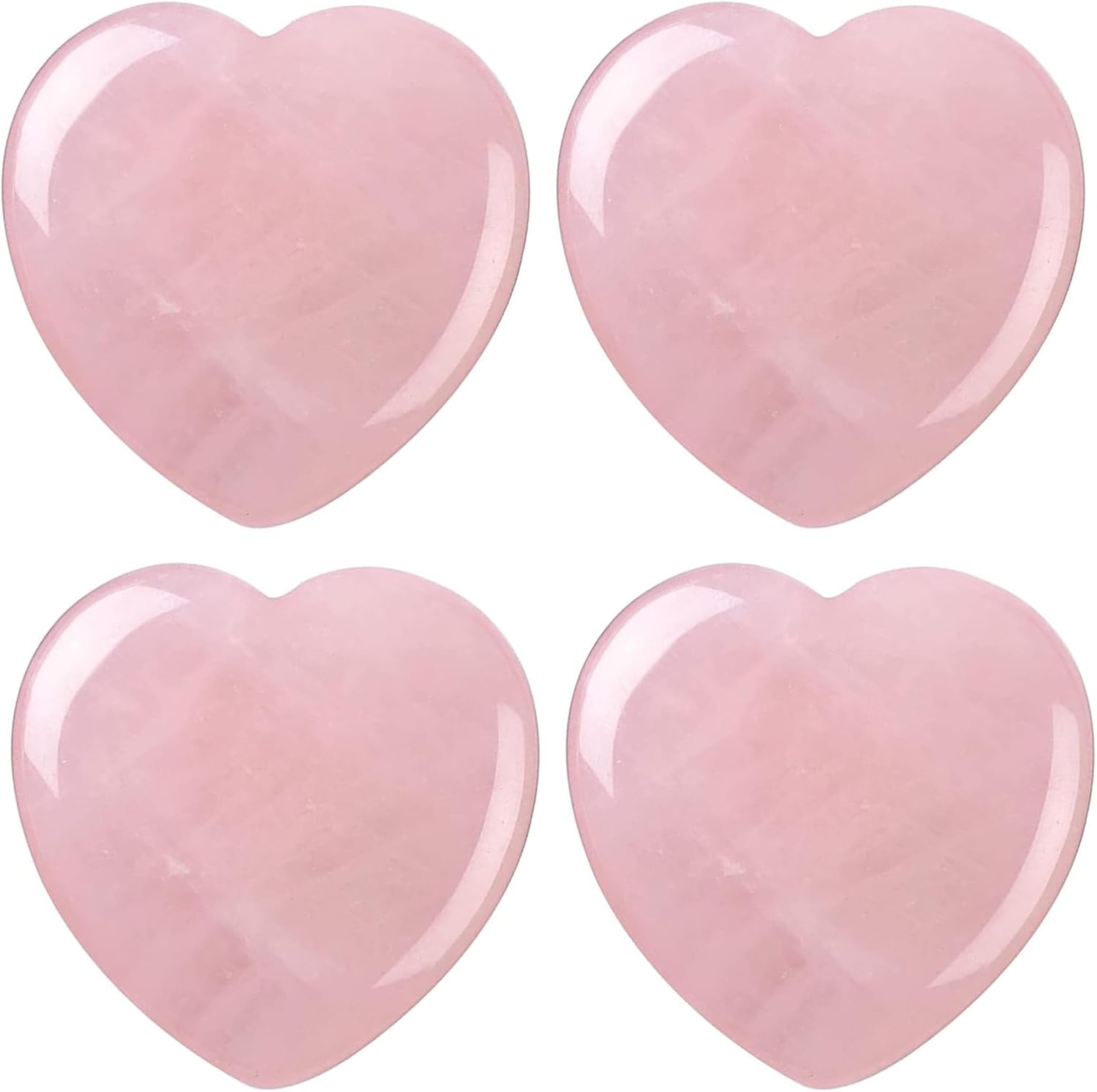 Best WideSmart 4 Pcs Heart-Shaped Pink Stone, Special Rose Quartz Crystal Worry...