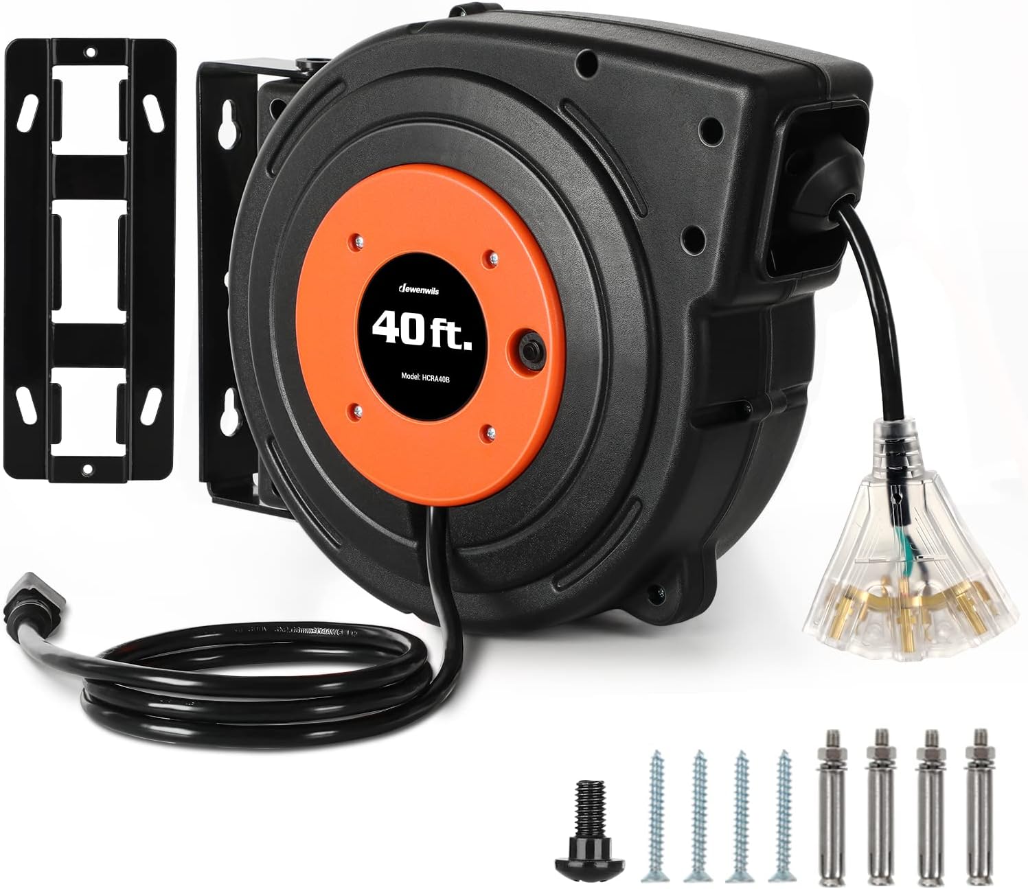 DEWENWILS Retractable Extension Cord Reel, 40 FT H...
