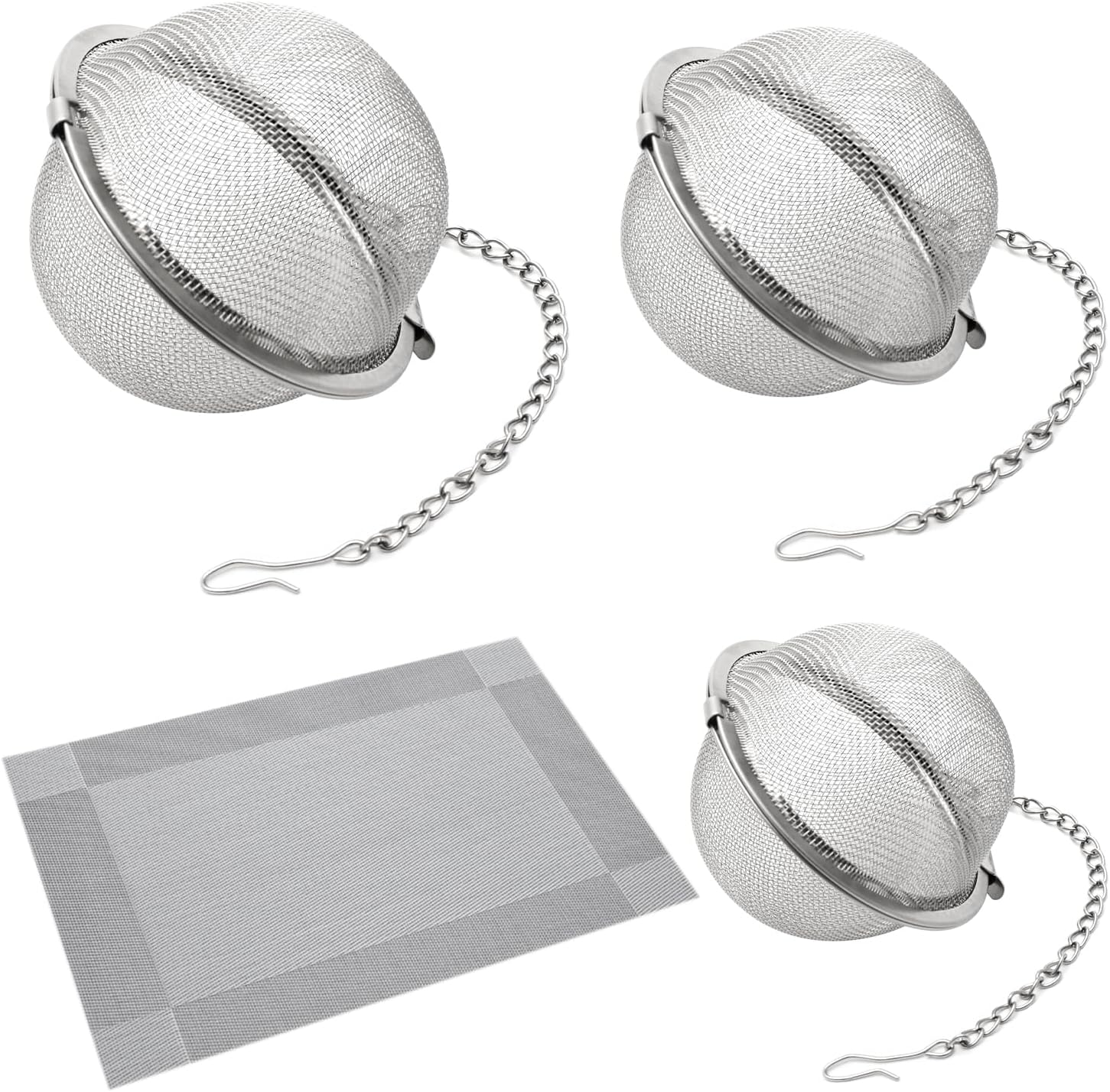Set of 3 Size Tea Strainer Fine Mesh, Tea Filters Stainless Steel and Tea Pot Ma...