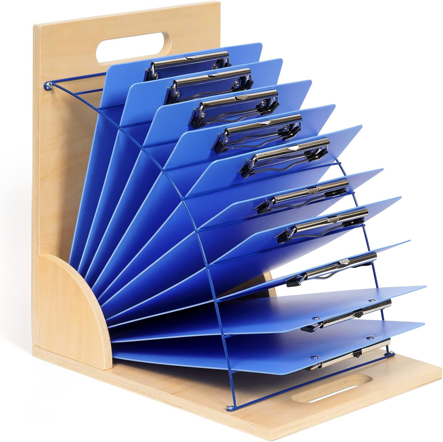 Gamenote Clipboard Holder - Wood and Metal Clipboard Stand Clipboards Storage Ra...