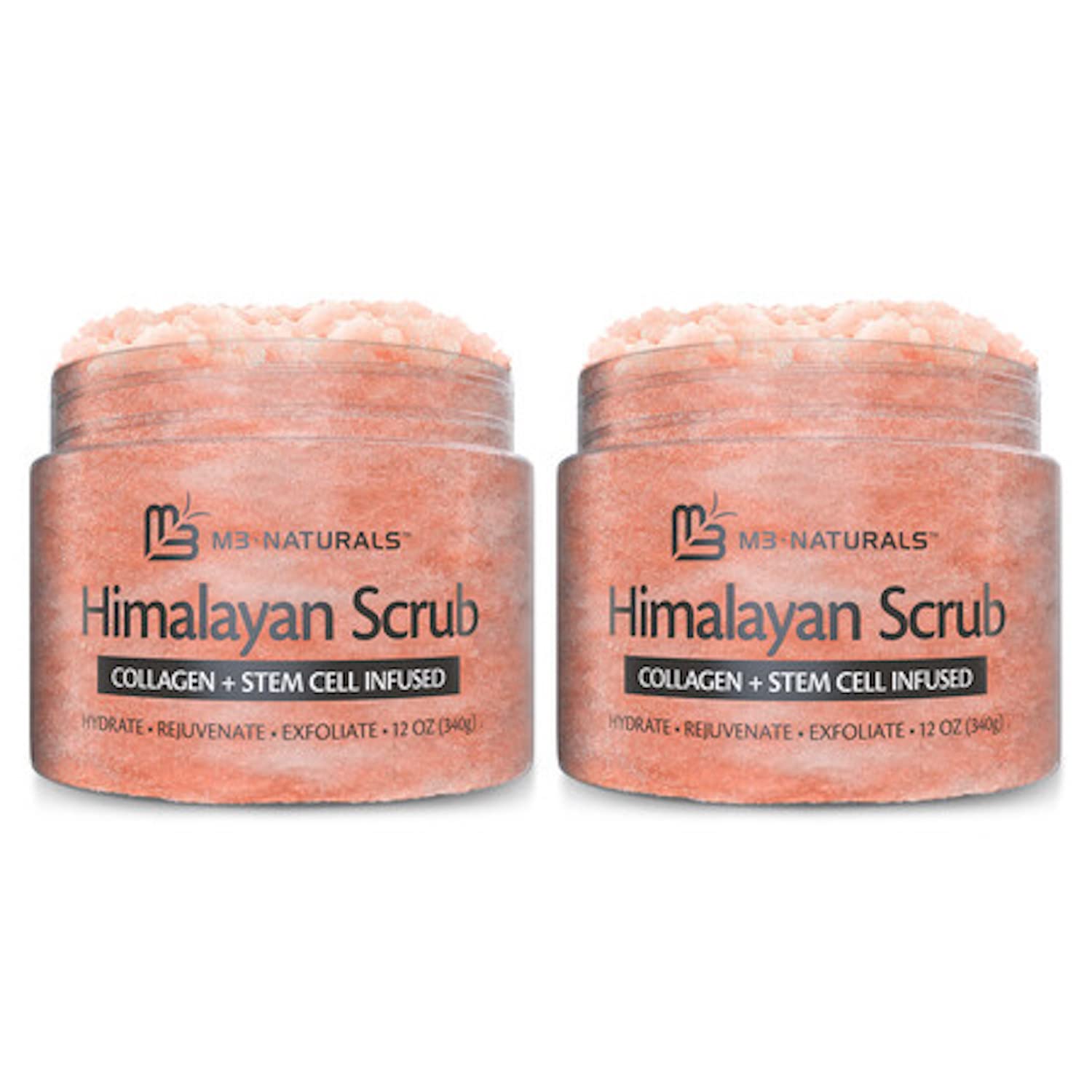 Himalayan Salt Scrub Face Foot & Body Exfoliator Infused with Collagen and Stem...