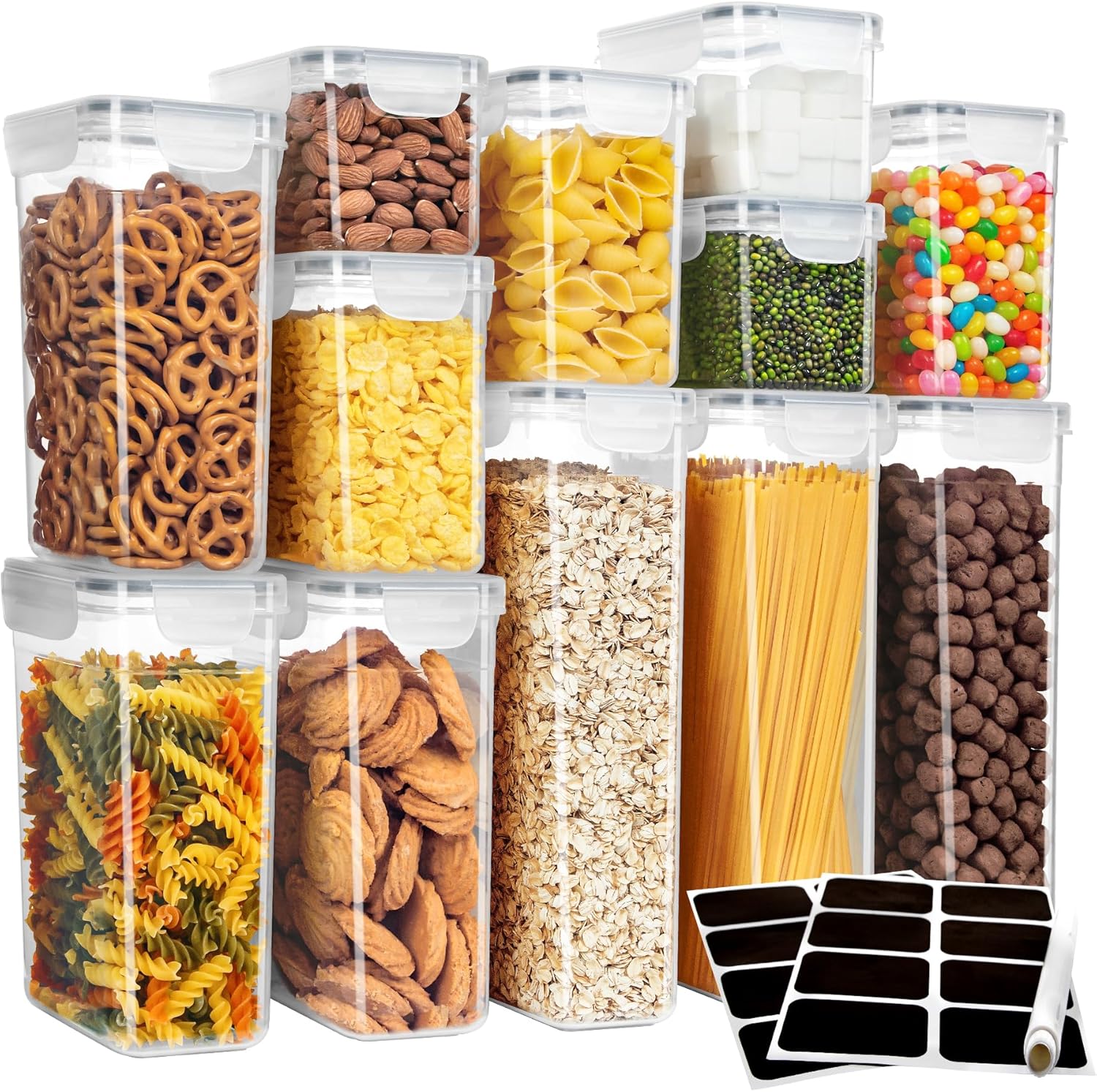 MR.SIGA 12 Pack Airtight Food Storage Container Set, BPA Free Kitchen Pantry Org...