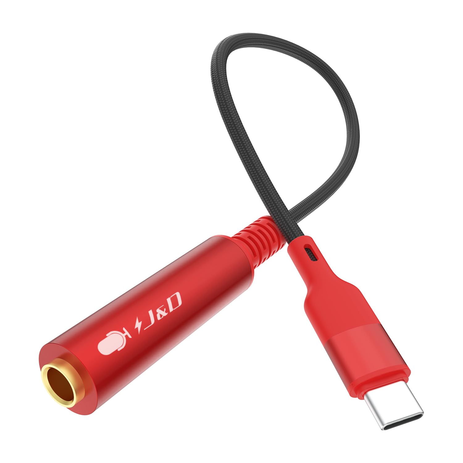 J&D USB Type C to 1/4 TS Audio Recording Adapter, USB C to 6.35mm TS Female Guti...