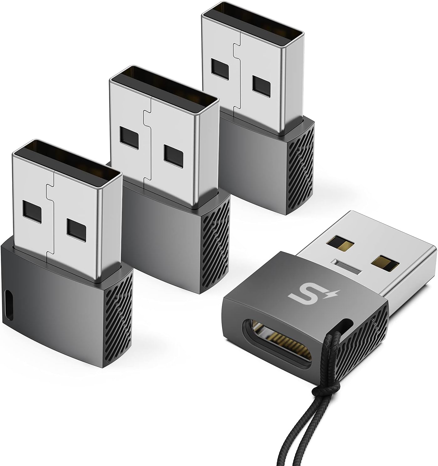 Stouchi USB C Female to USB Male Adapter(4 Pack),Type C to USB 2.0 Converter Com...