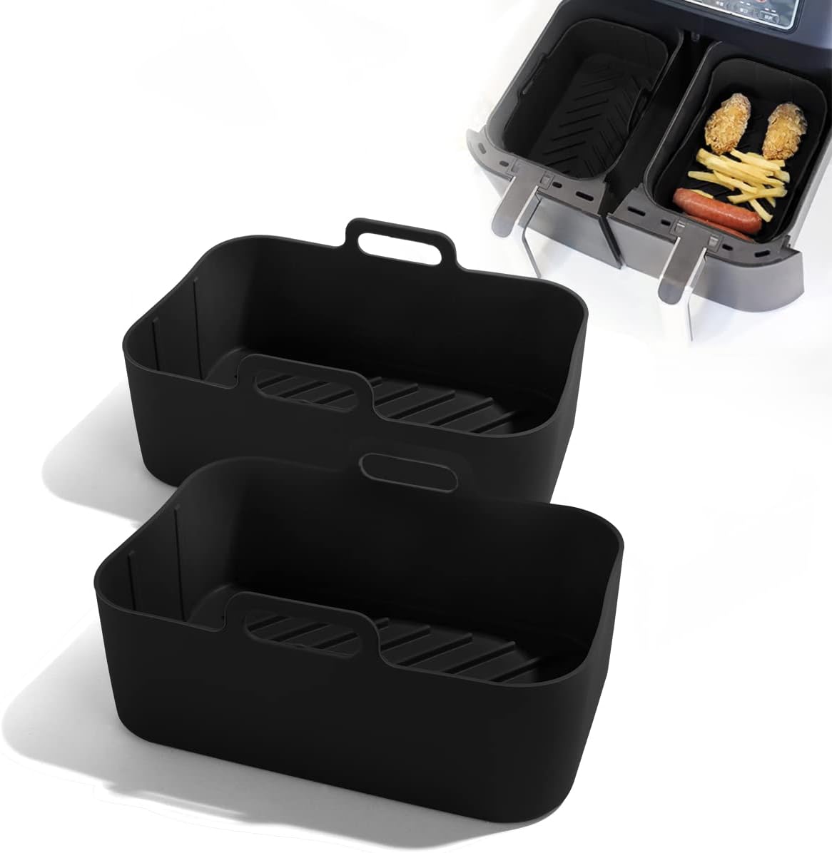2 PCS Air Fryer Silicone Pot Compatible with Ninja AF400UK/AF300UK Accessories o...