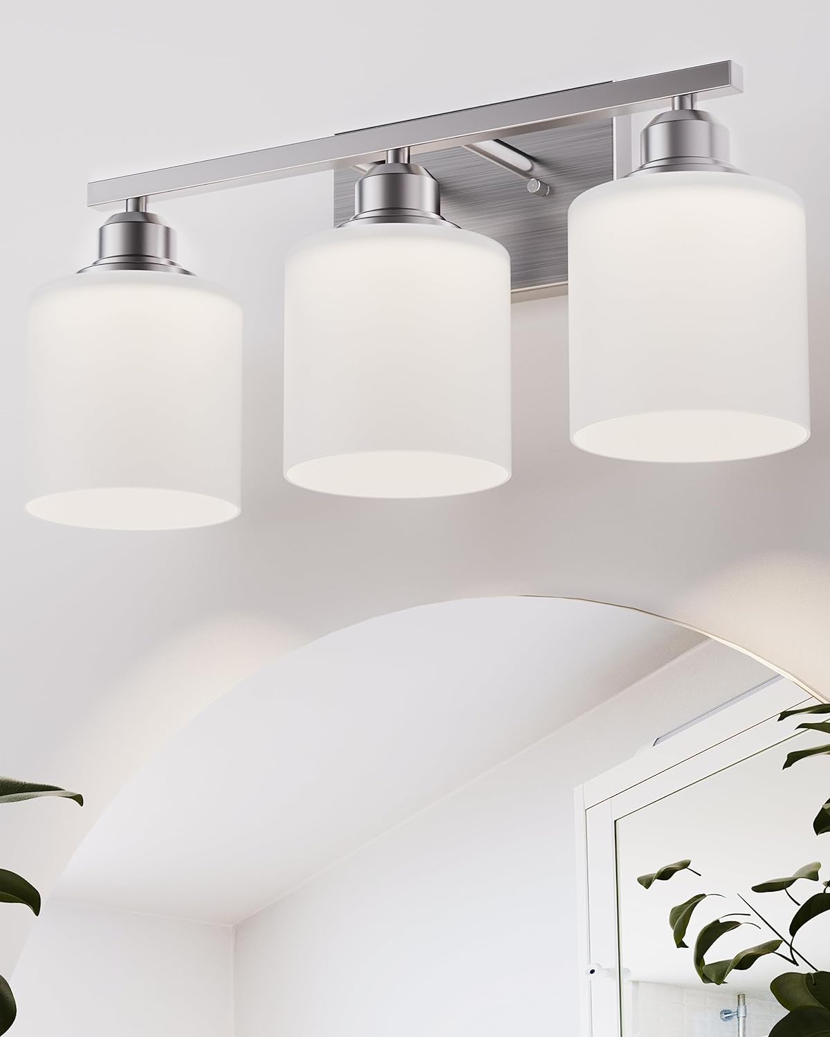 Sailstar Bathroom Light Fixtures Over Mirror, 3-Light Vanity Lights Brushed Nick...