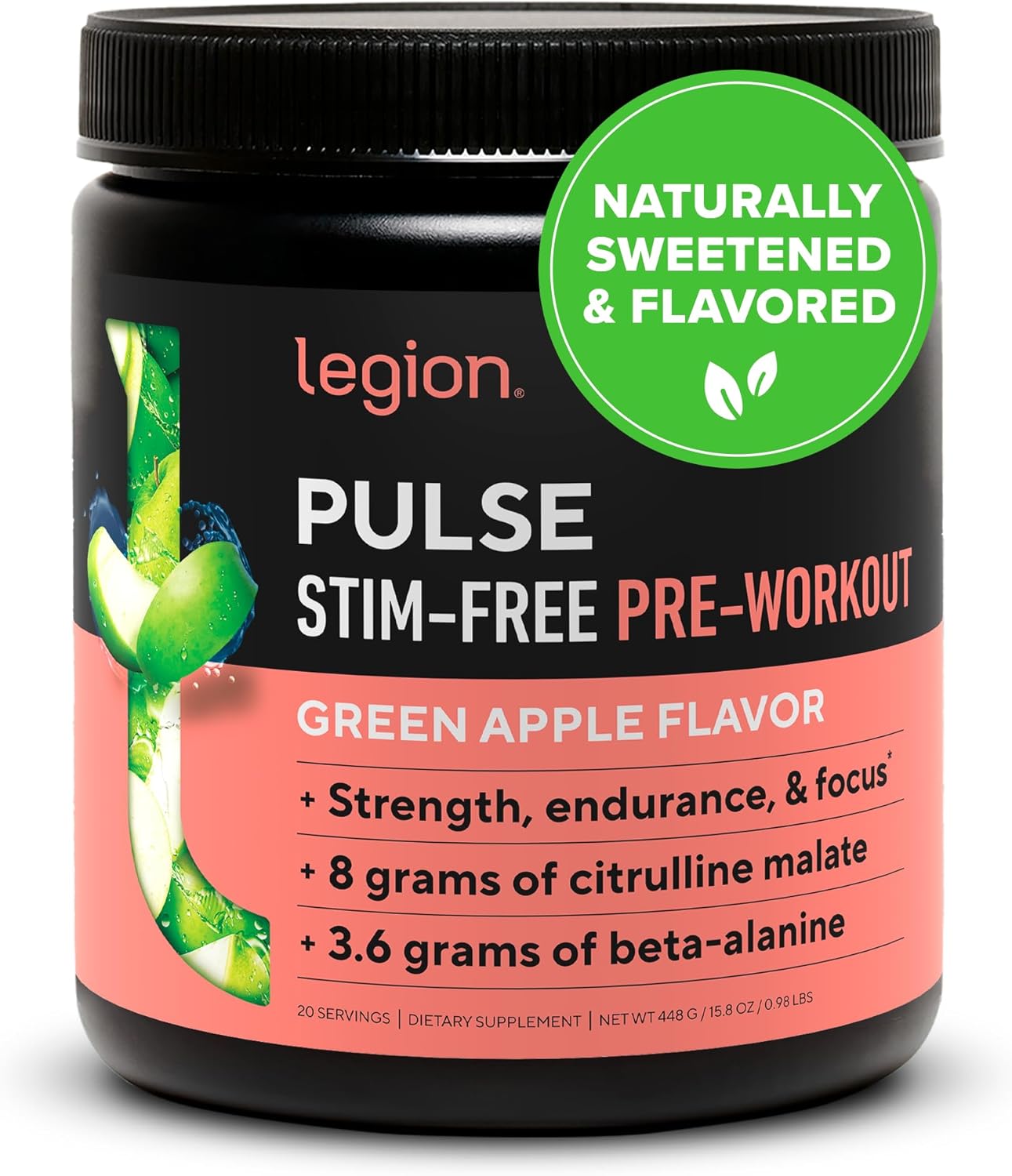 LEGION Pulse Pre Workout Supplement - All Natural Nitric Oxide Preworkout Drink...