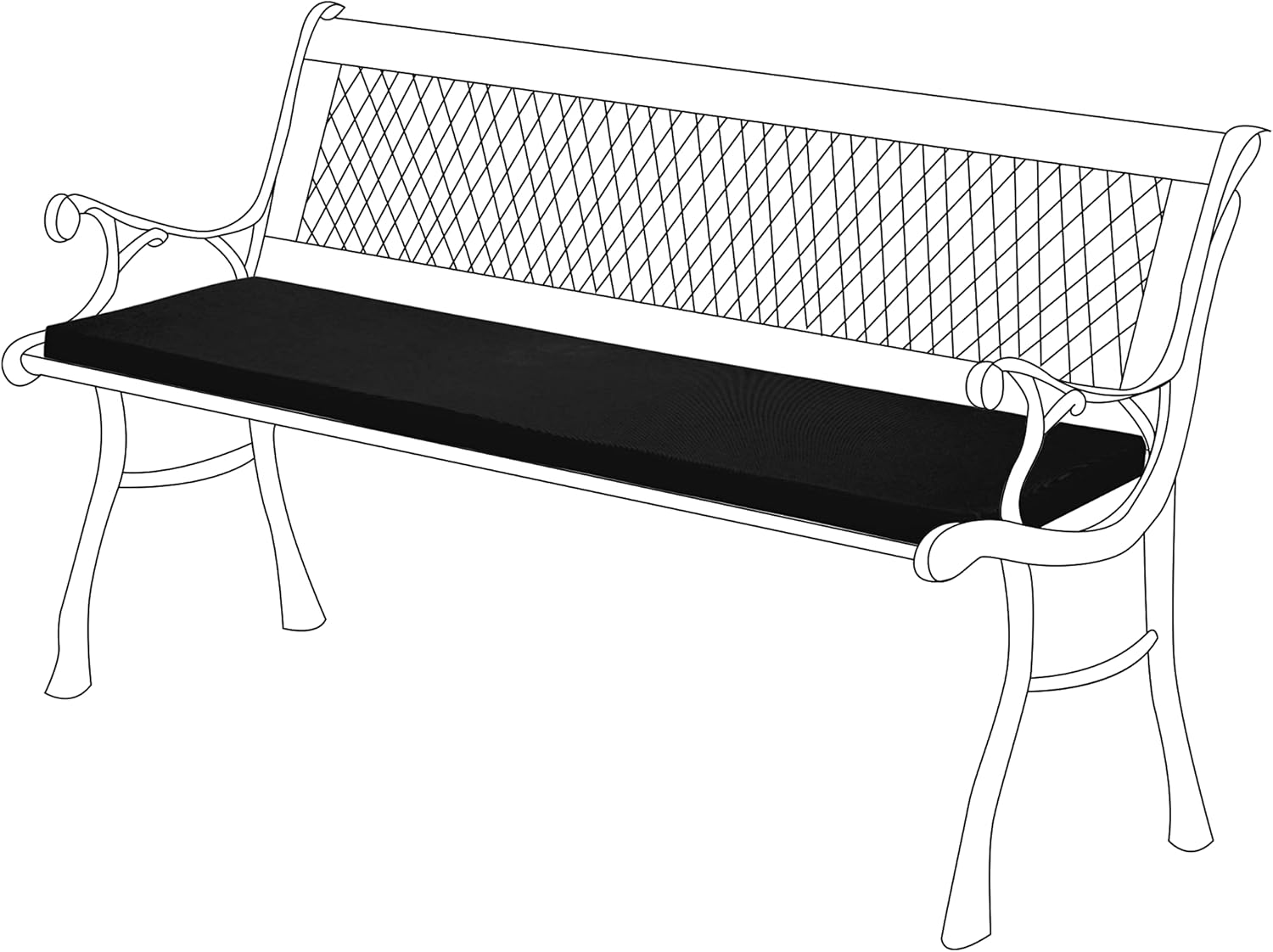 Gardenista Garden 2 Seater Bench Cushion 120x33cm | Water Resistant Indoor Outdo...