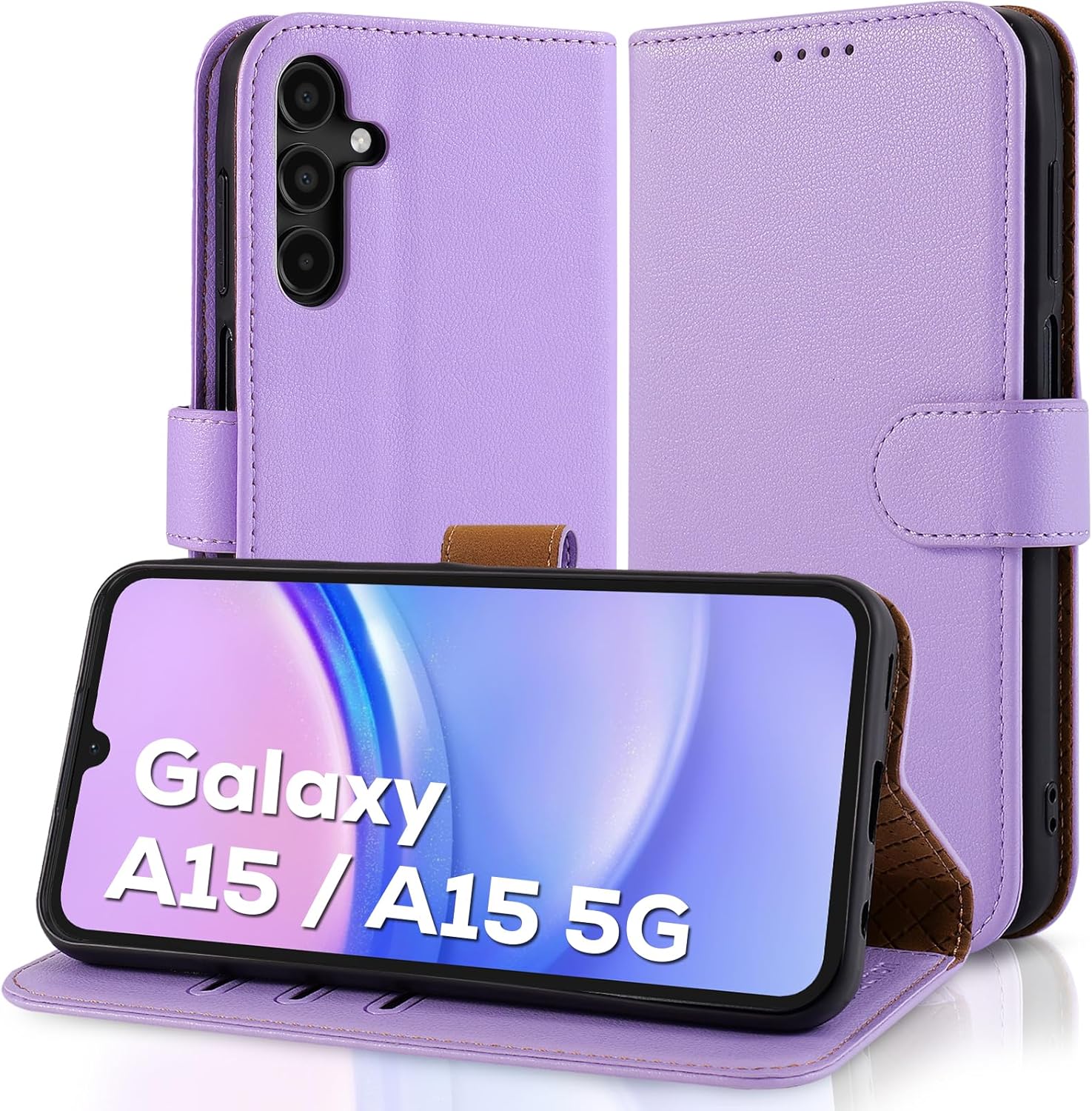 Case Collection for Samsung A15 Phone Case - Leather Folio Flip Cover with Card...