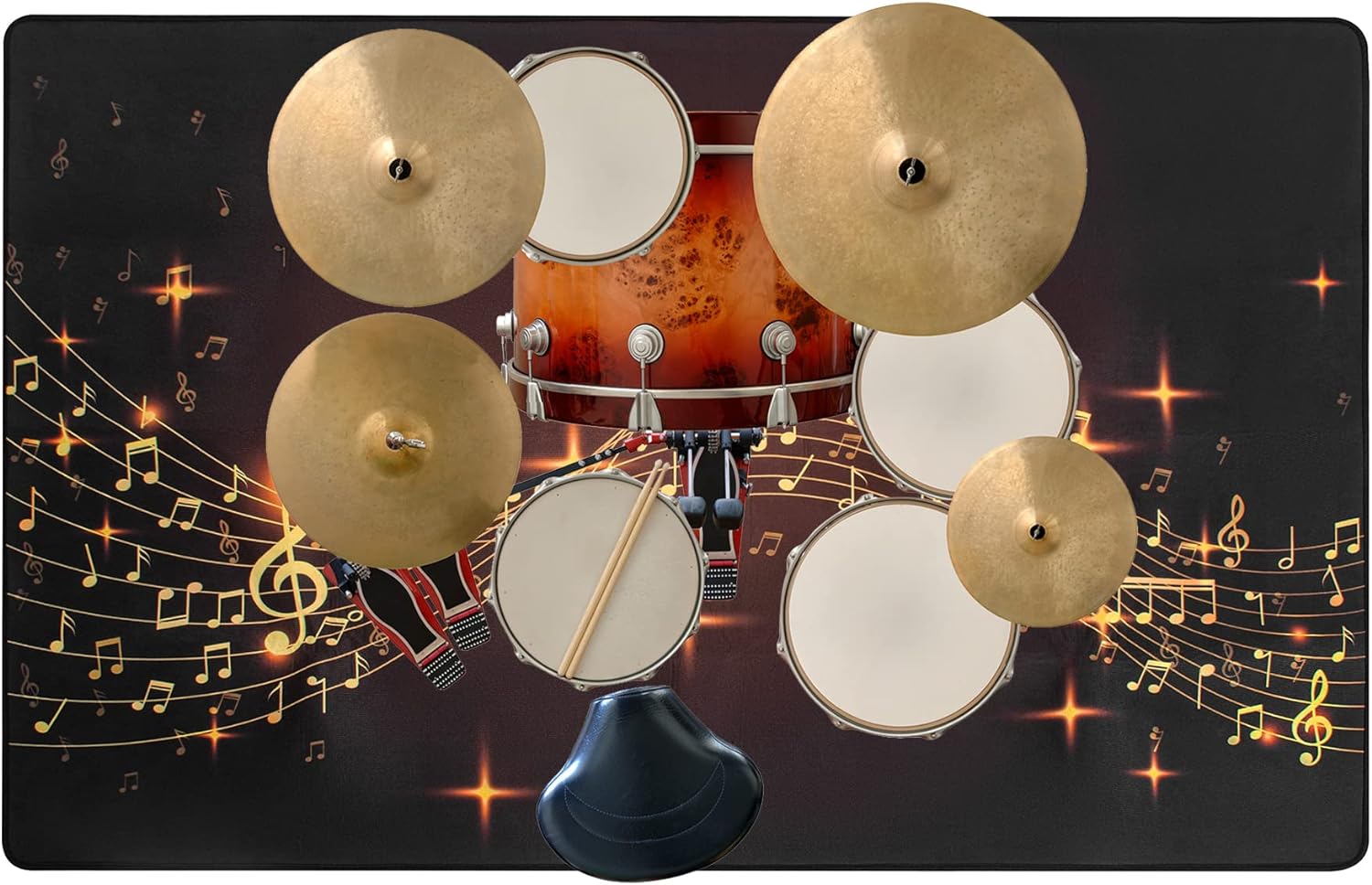 BQKOZFIN Drum Rug Drum Mat, Non-Slip Drum Carpet Rug, Soundproof Mat, Profession...