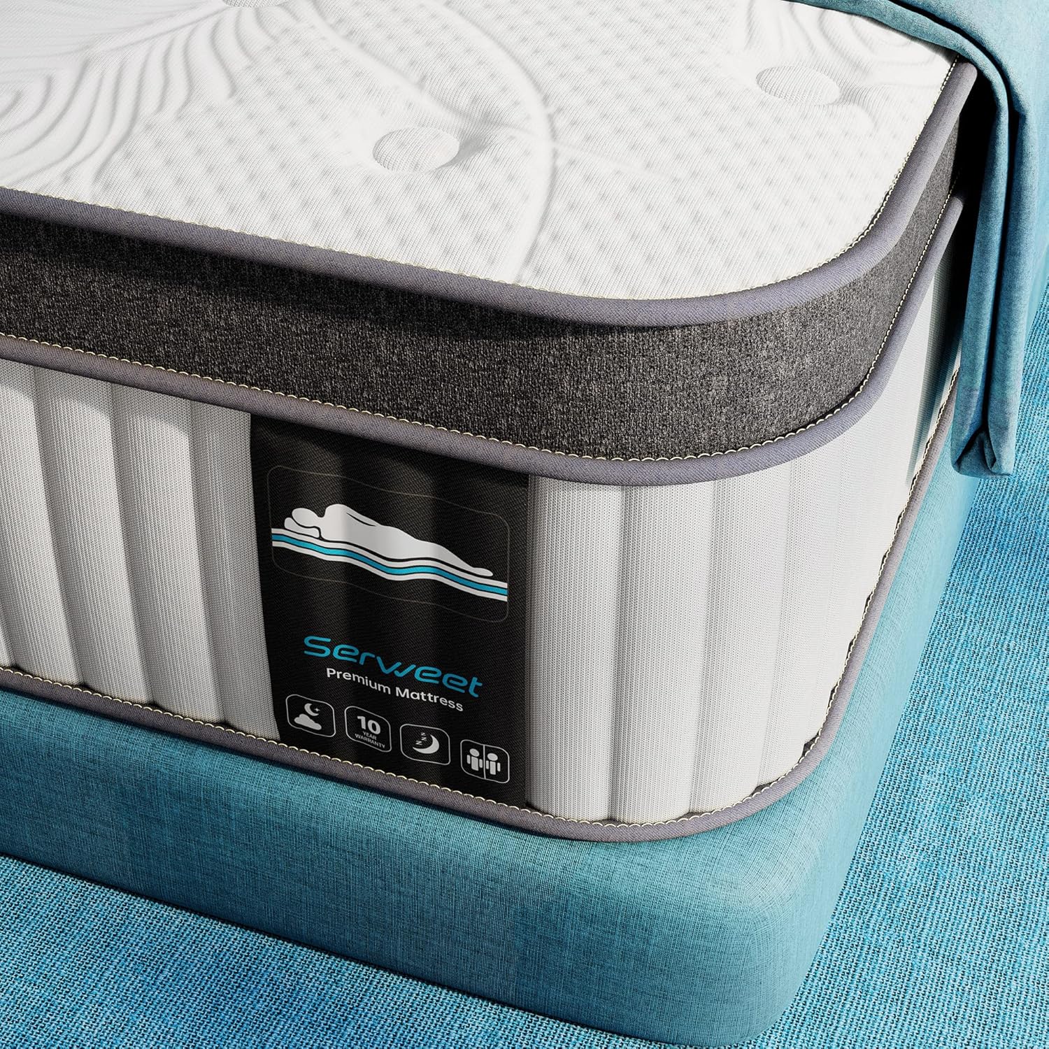 Serweet 4FT6 Memory Foam Hybrid 30cm Double Mattress - Heavier Coils for Durable...