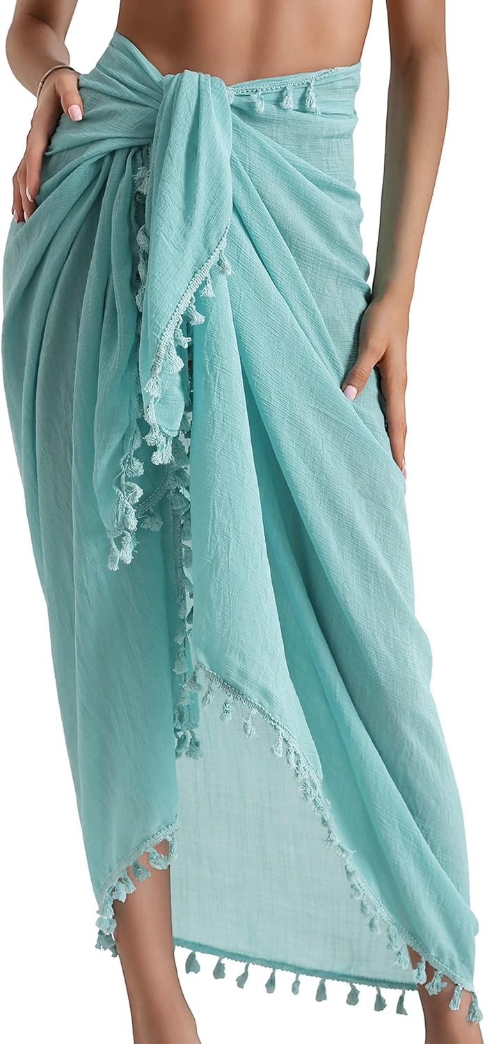 Sarong Cover Up Womens Beach Cover Up Bikini Bathing Suit Swimsuit Scarf Swimwea...