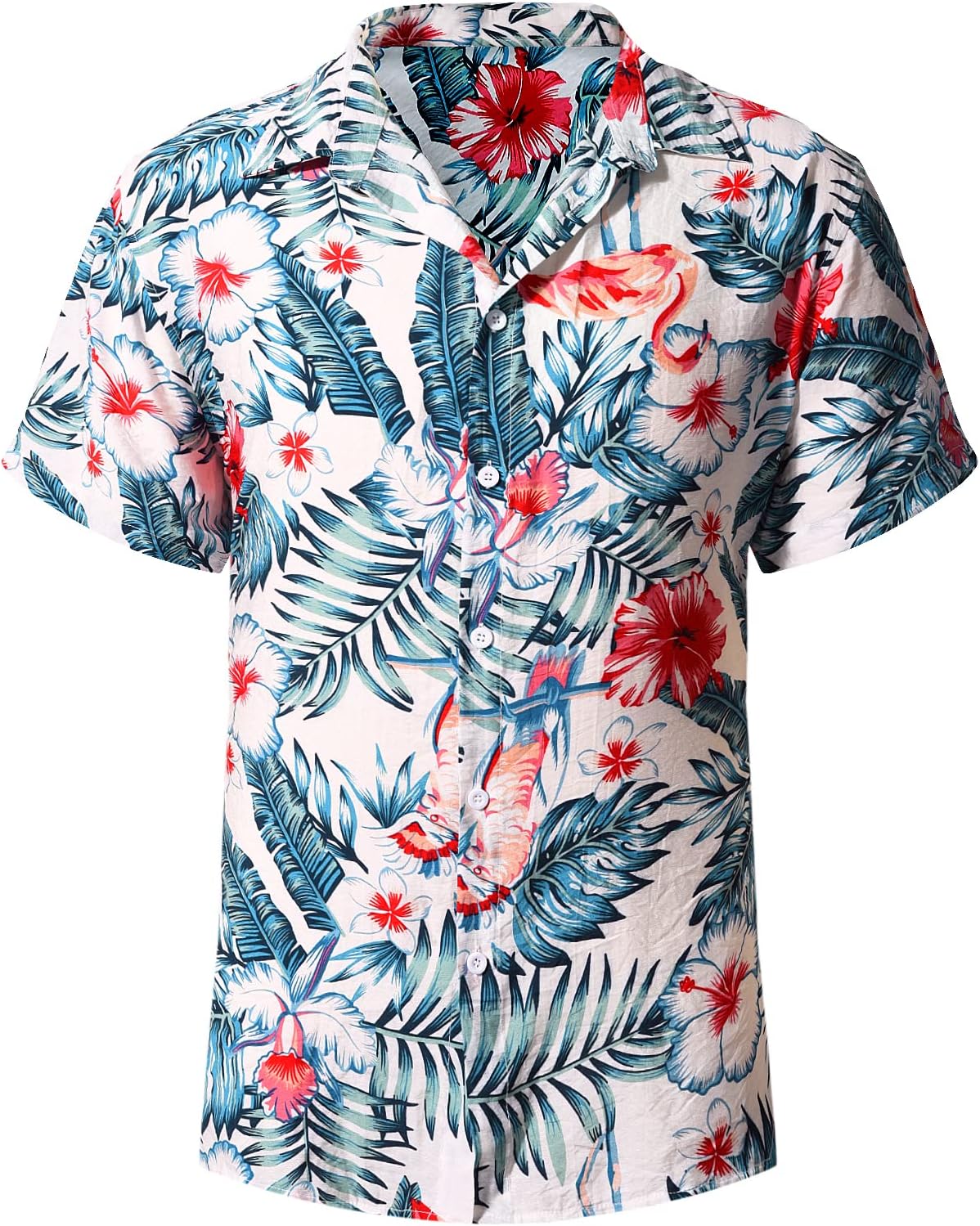 heekpek Hawaiian Shirt Men Floral Aloha Beach Shirt Casual Short Sleeve Summer S...